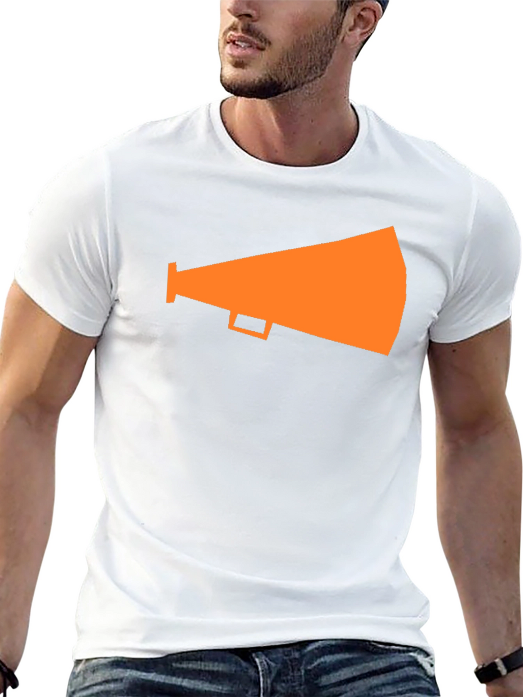 Orange Megaphone Graphic Tee - Black