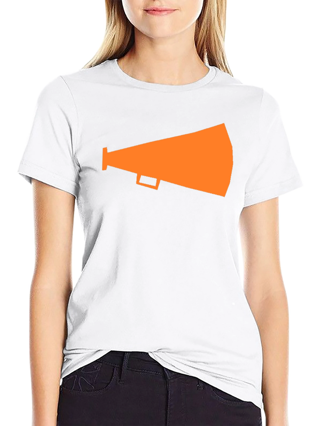 Orange Megaphone Graphic Tee - Black