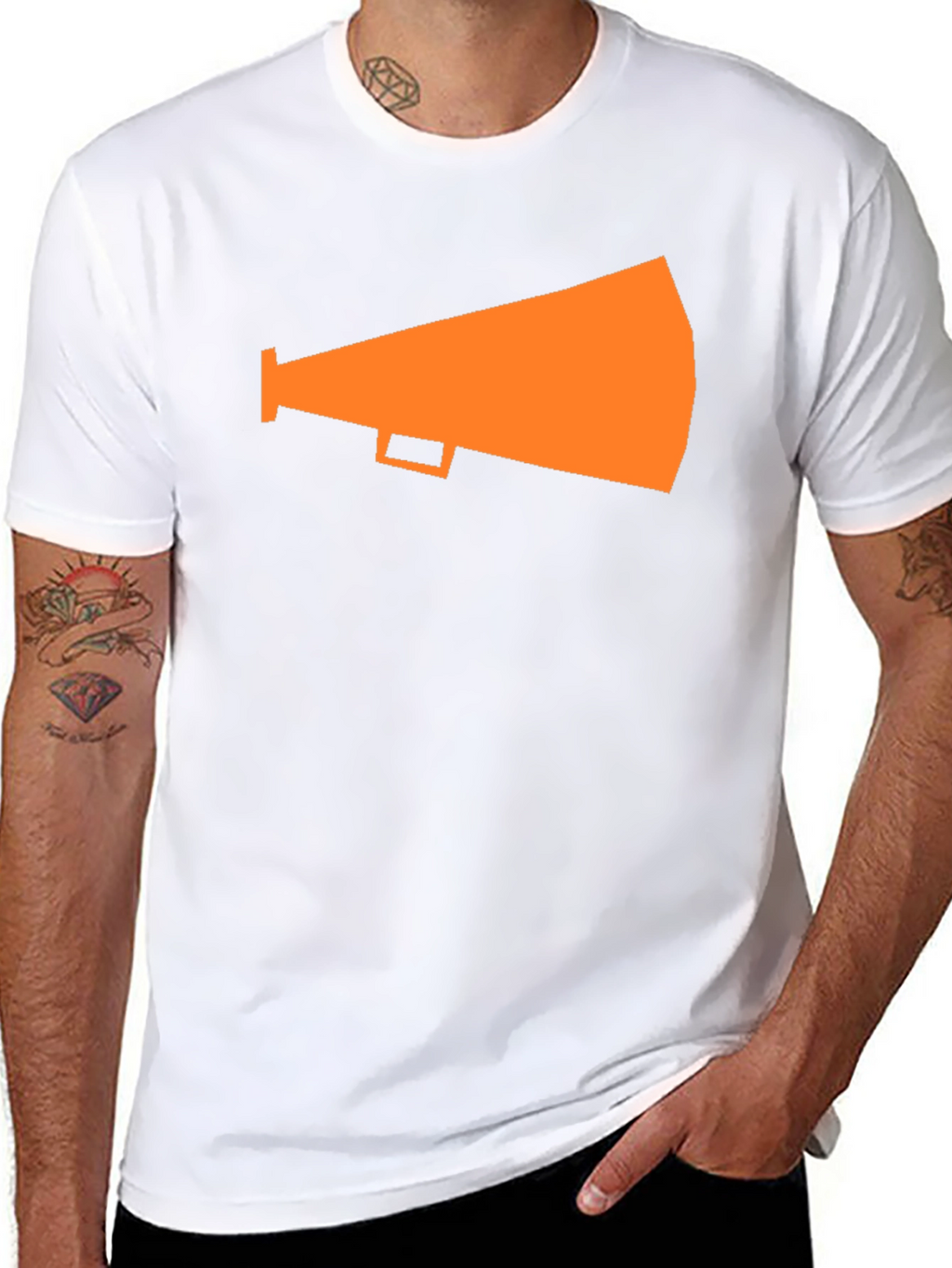 Orange Megaphone Graphic Tee - Black