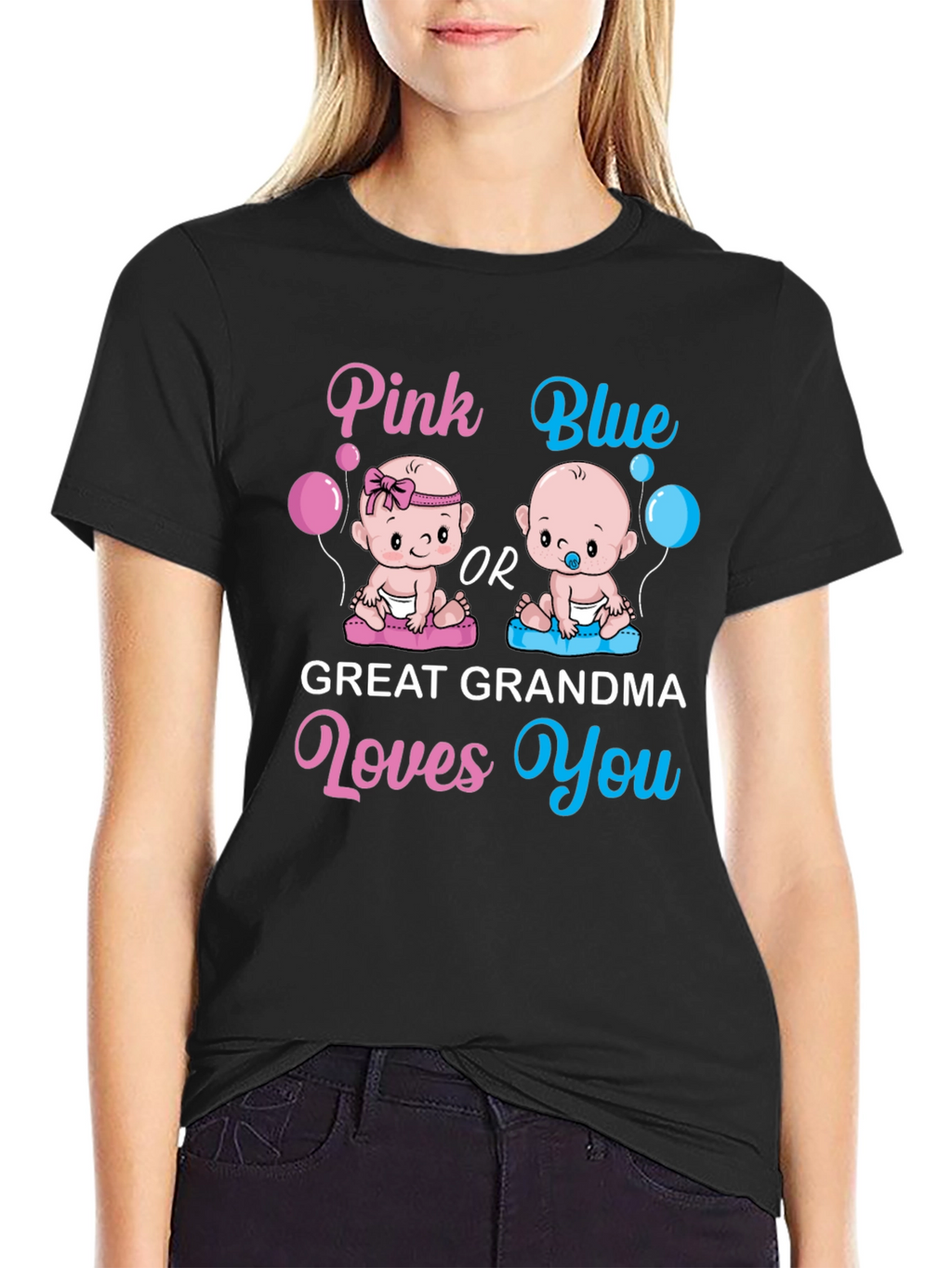 Pink or Blue Great Grandma Loves You T-Shirt