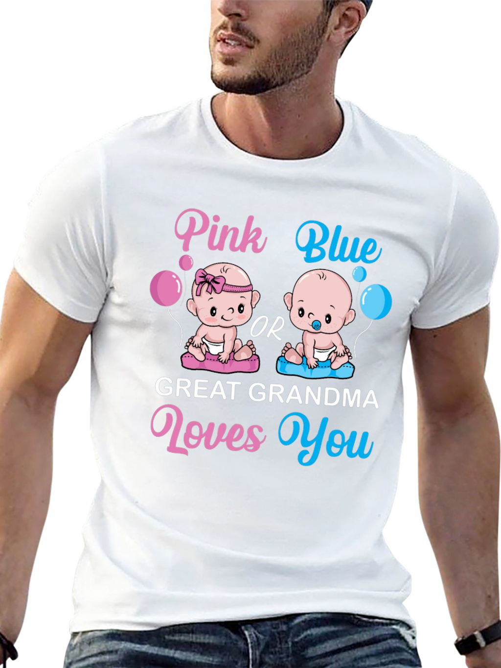Pink or Blue Great Grandma Loves You T-Shirt