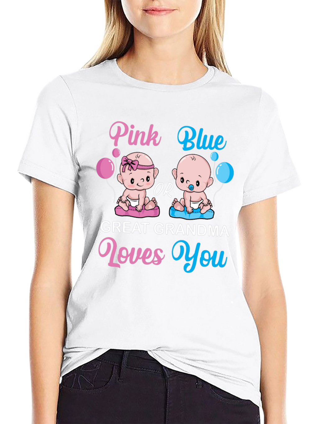 Pink or Blue Great Grandma Loves You T-Shirt