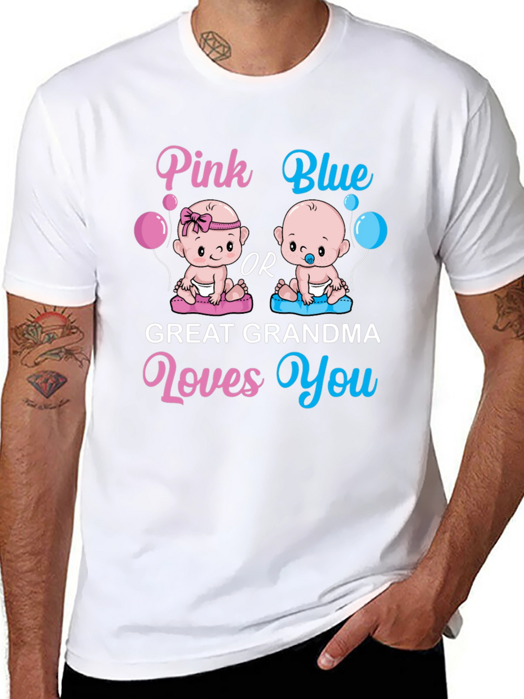 Pink or Blue Great Grandma Loves You T-Shirt