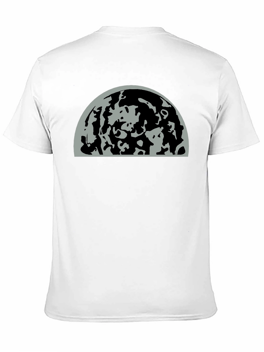 Abstract Moon Graphic Print Black T-Shirt