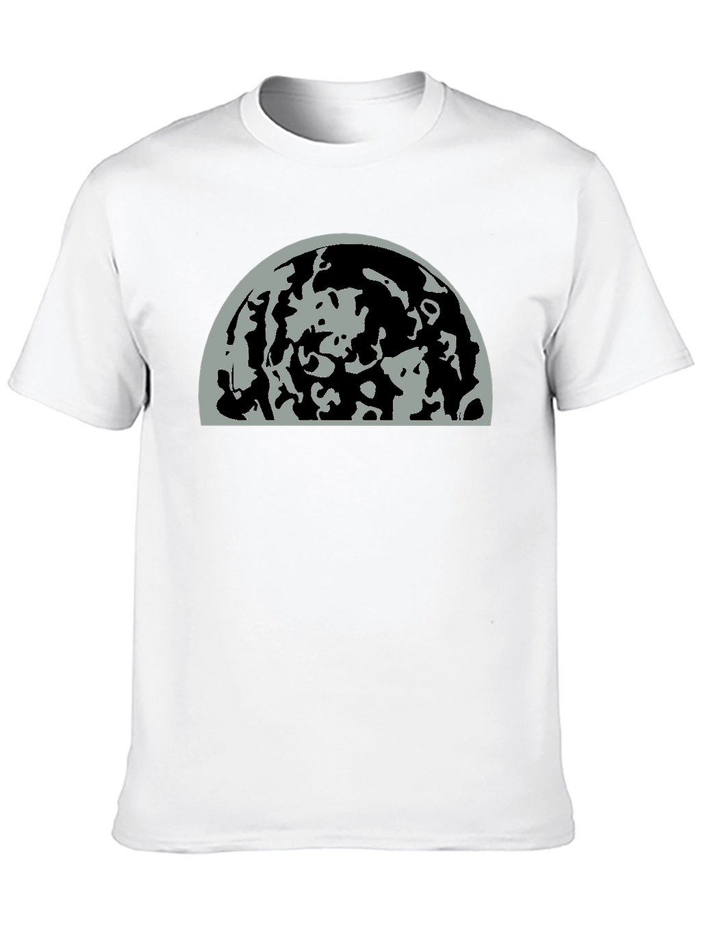 Abstract Moon Graphic Print Black T-Shirt