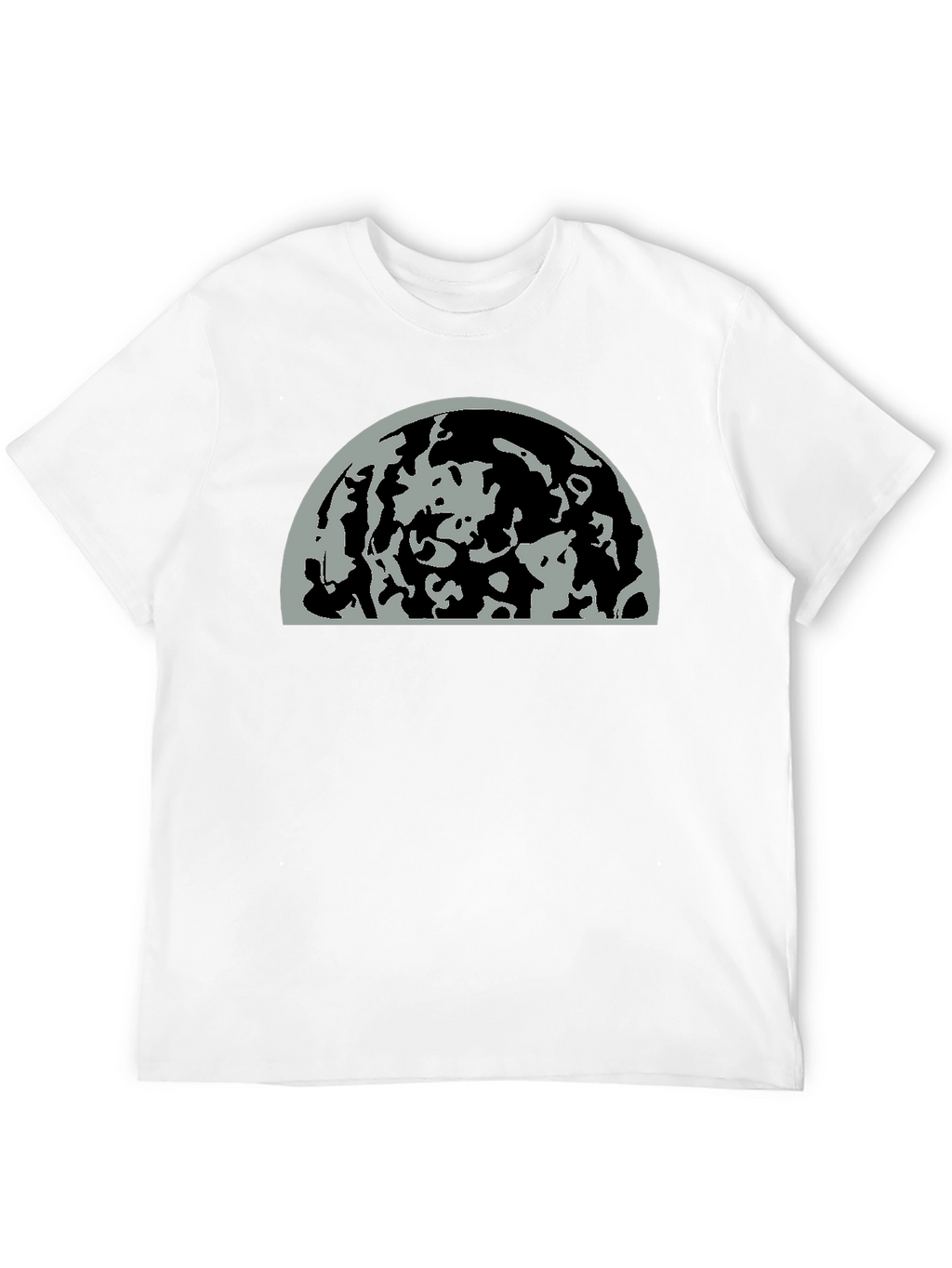 Abstract Moon Graphic Print Black T-Shirt