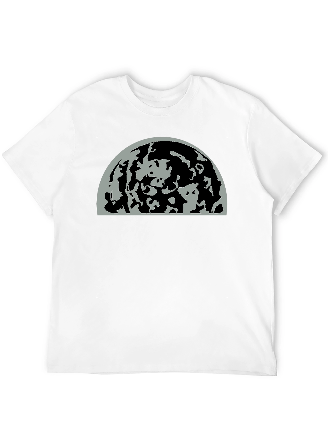 Abstract Moon Graphic Print Black T-Shirt