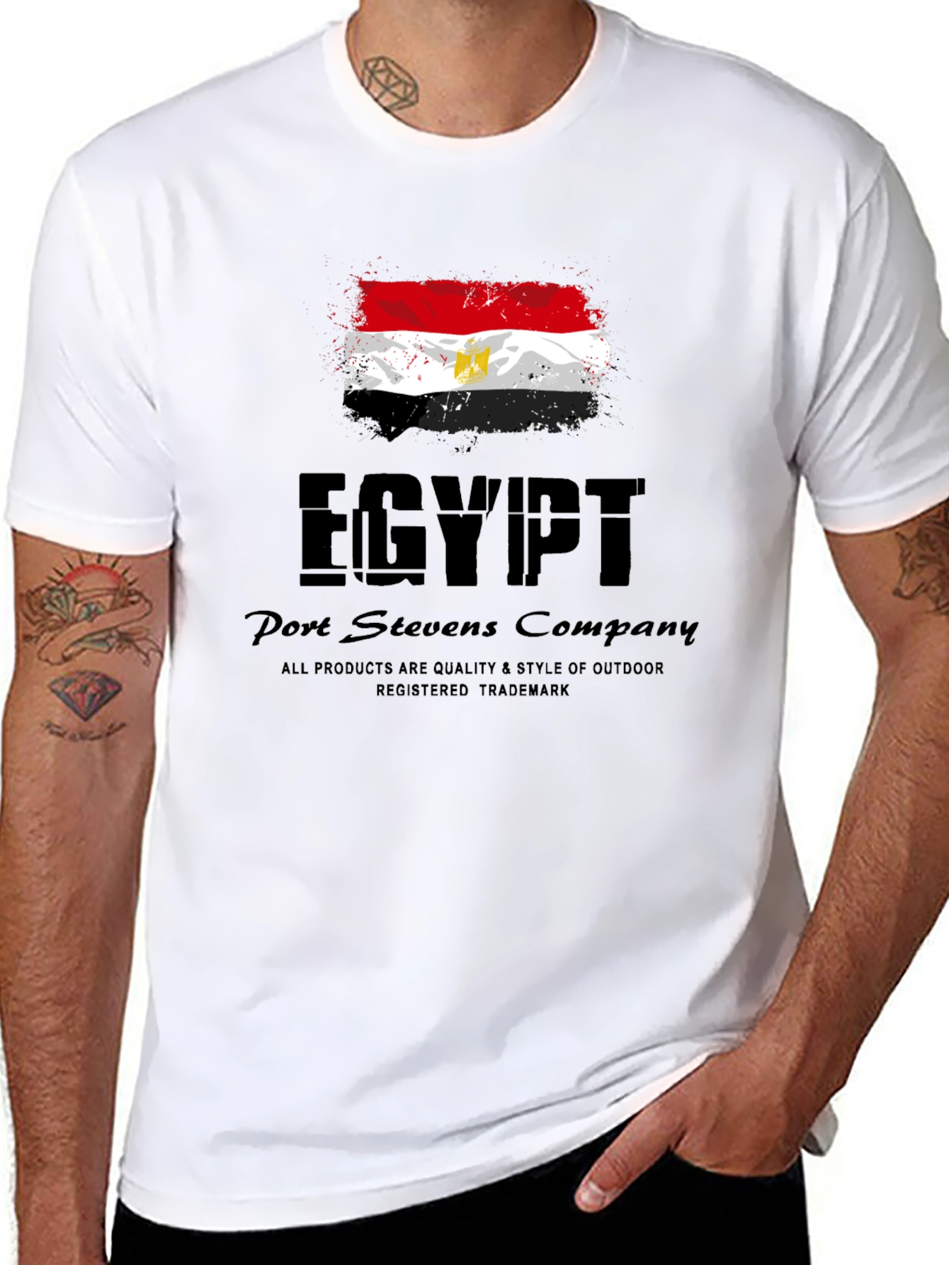 Egypt Flag Graphic Black T-Shirt
