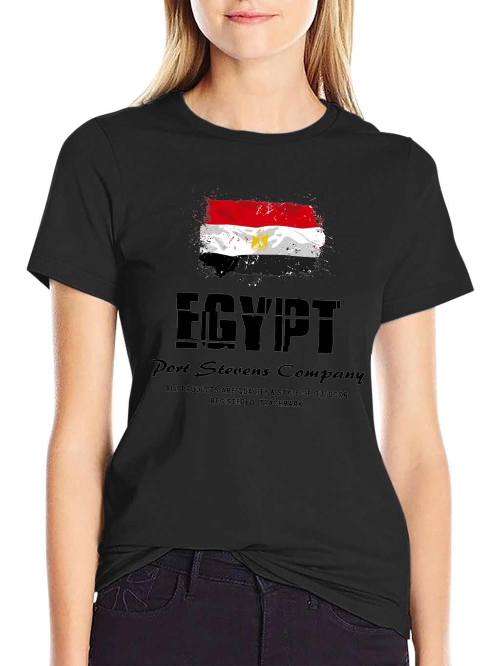 Egypt Flag Graphic Black T-Shirt