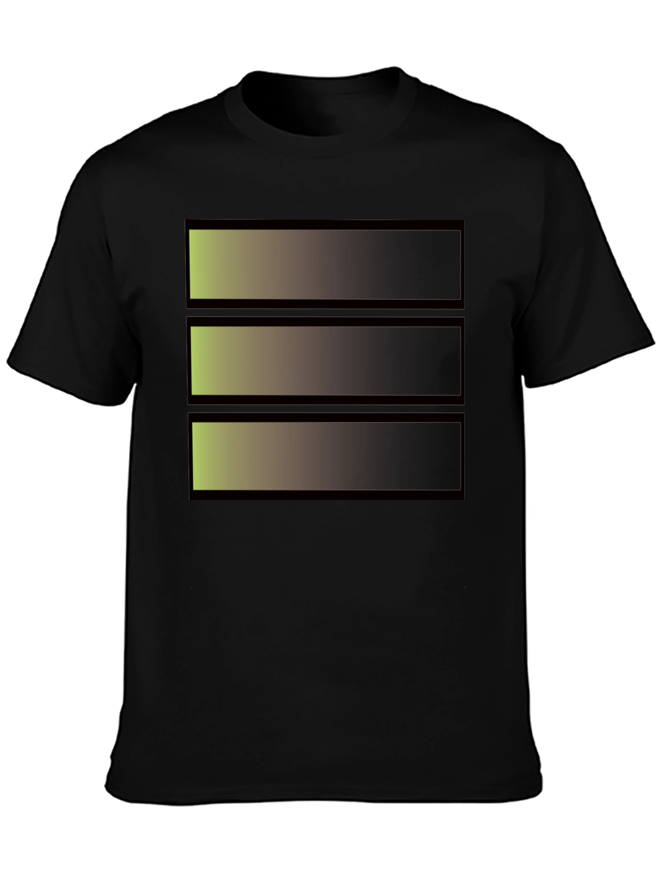 Abstract Gradient Stripe Graphic Tee - Modern Black T-Shirt