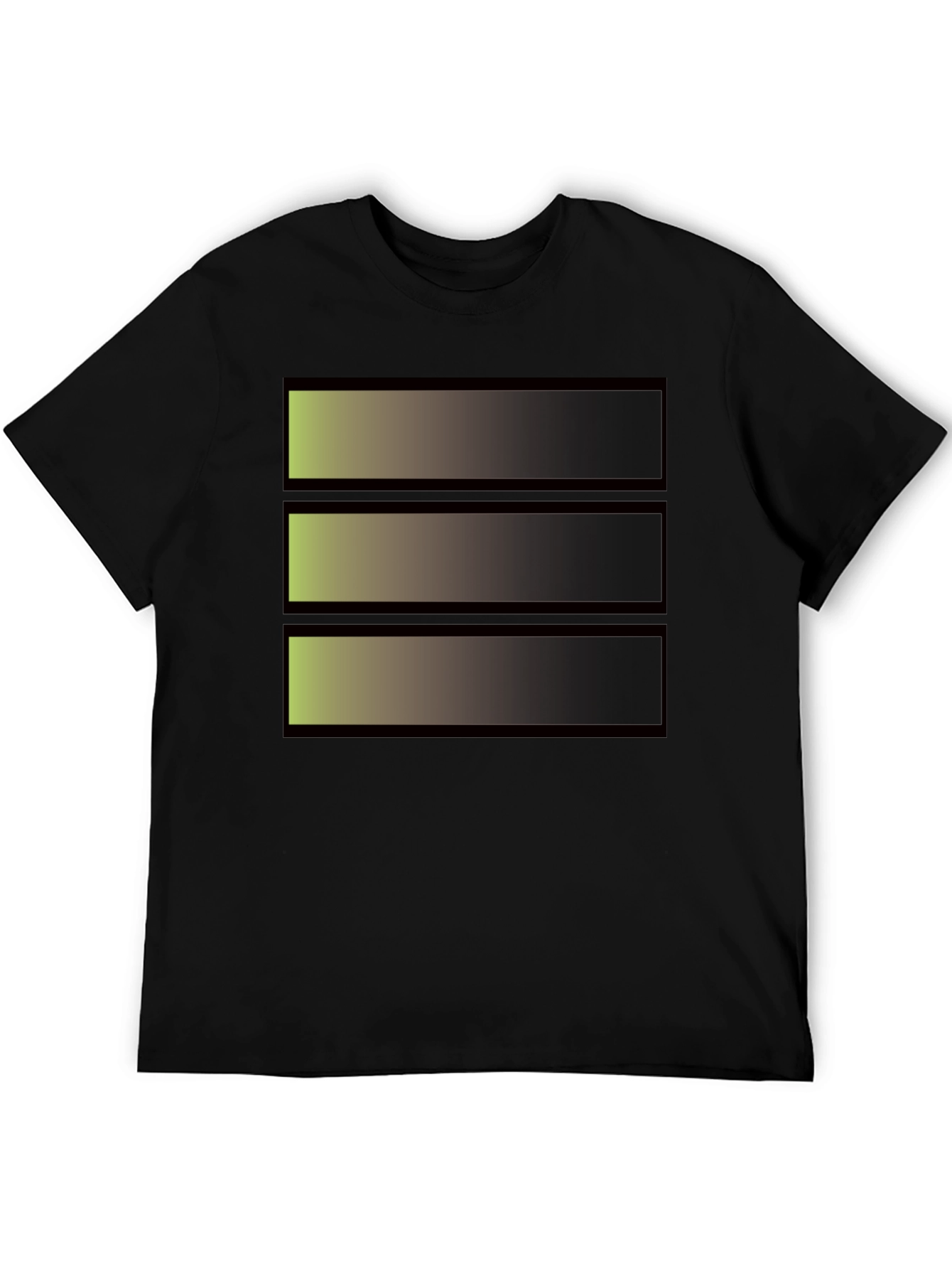 Abstract Gradient Stripe Graphic Tee - Modern Black T-Shirt