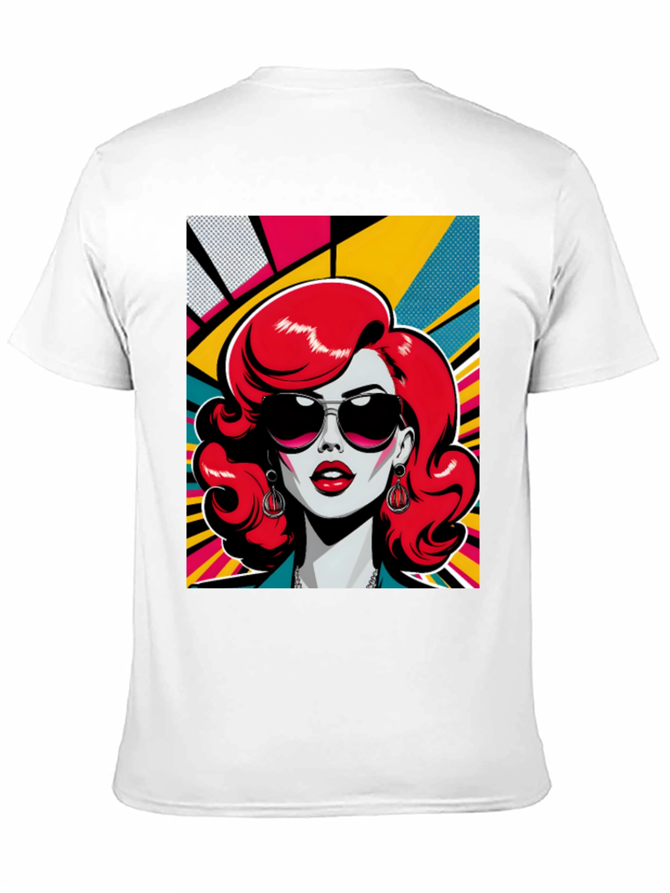 Retro Redhead Graphic Tee - Pop Art Style