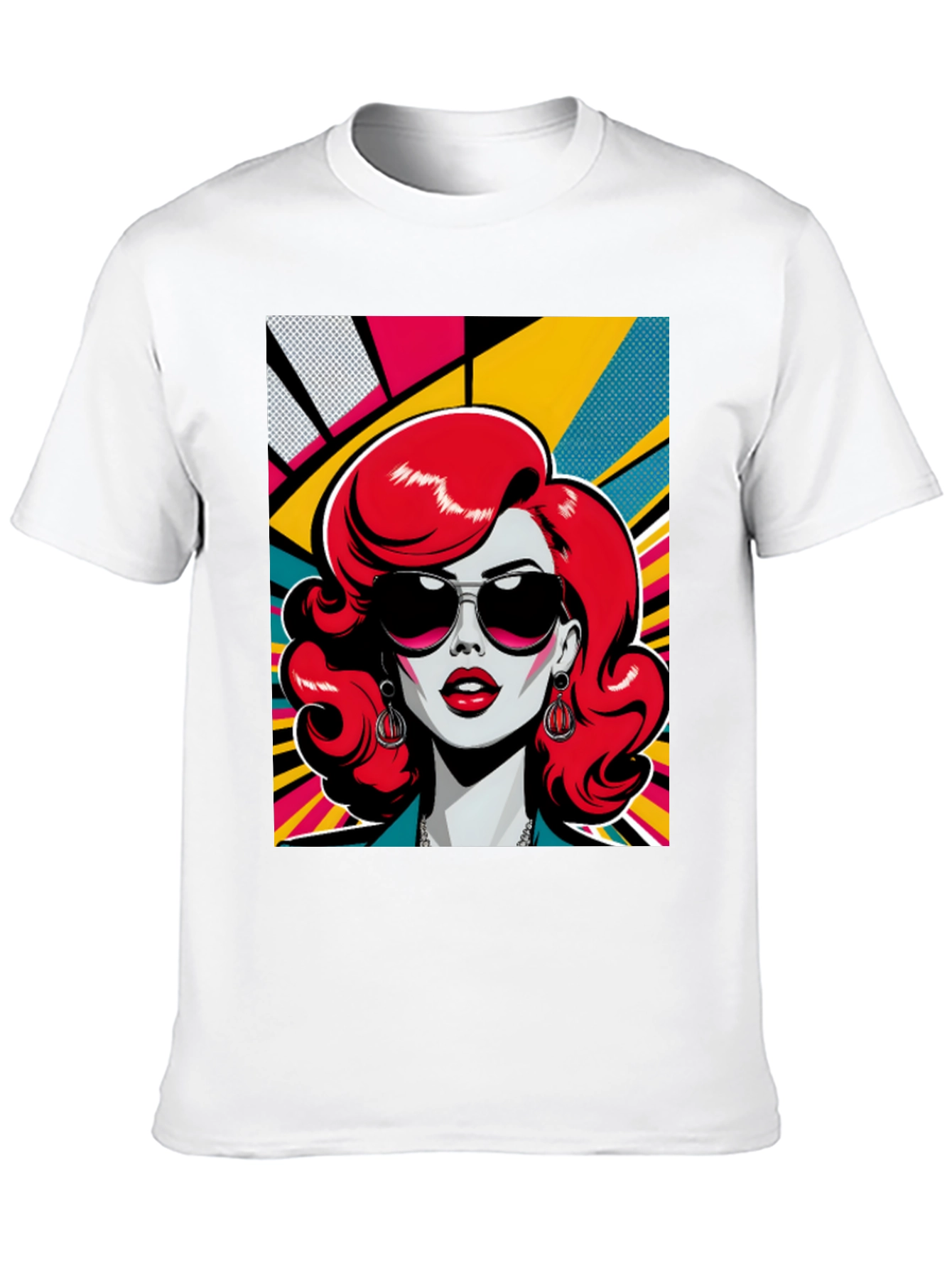 Retro Redhead Graphic Tee - Pop Art Style