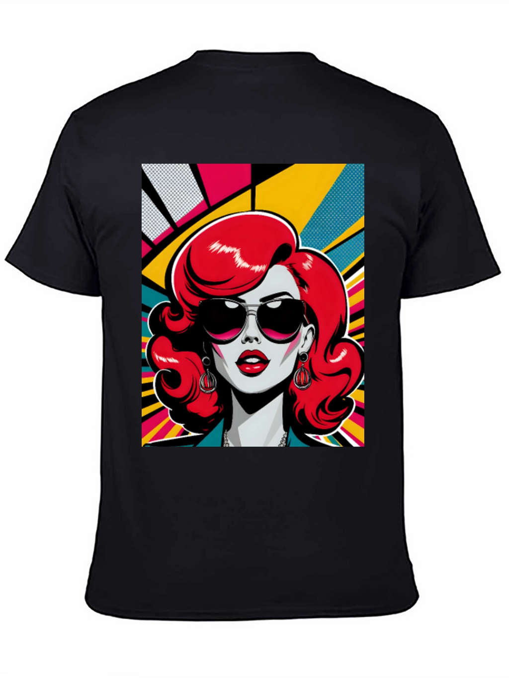 Retro Redhead Graphic Tee - Pop Art Style