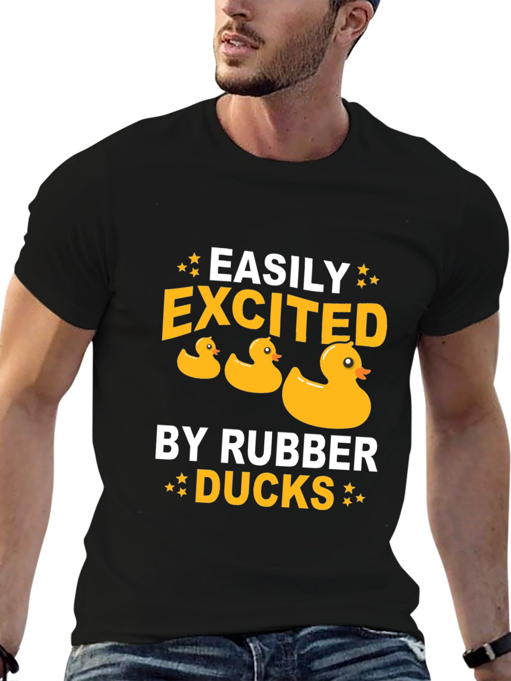 Easily Excited by Rubber Ducks Graphic Tee