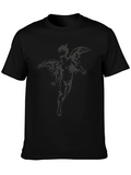 Solid Black Short-Sleeve Crew Neck Tee Shirt