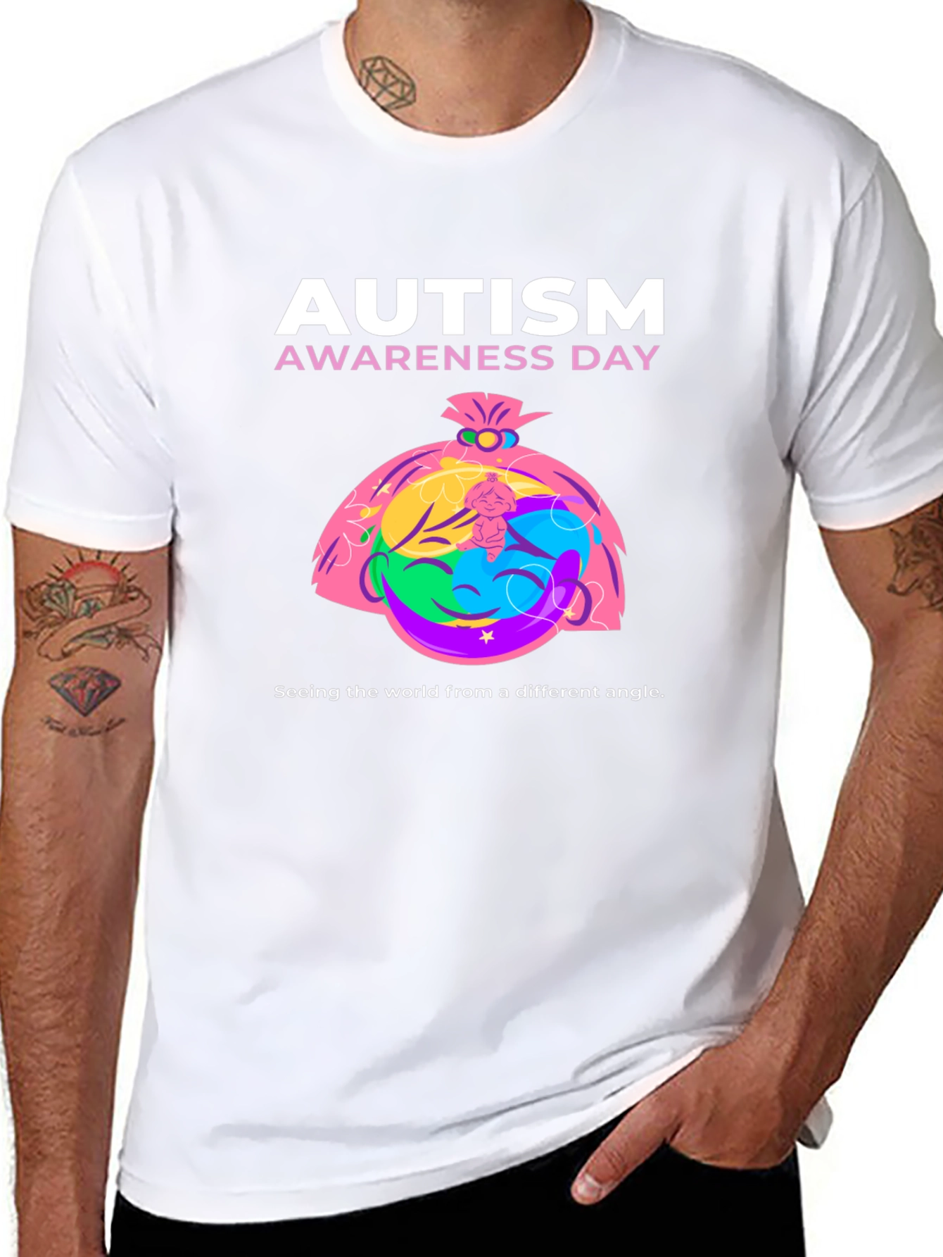 Autism Awareness Day T-Shirt - Different Angle
