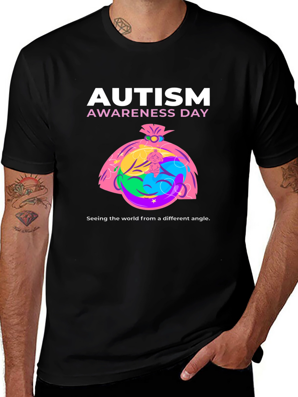 Autism Awareness Day T-Shirt - Different Angle
