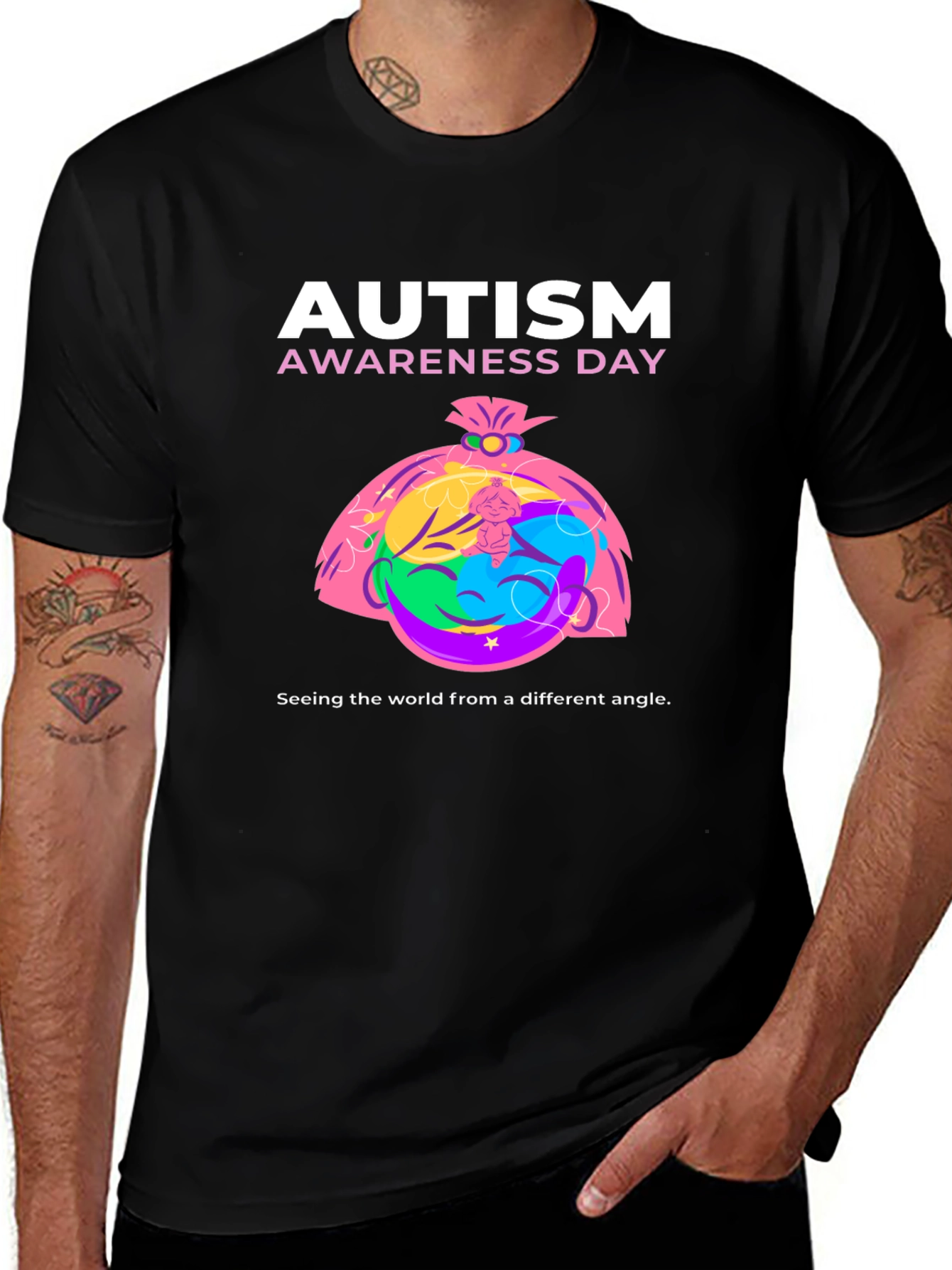 Autism Awareness Day T-Shirt - Different Angle