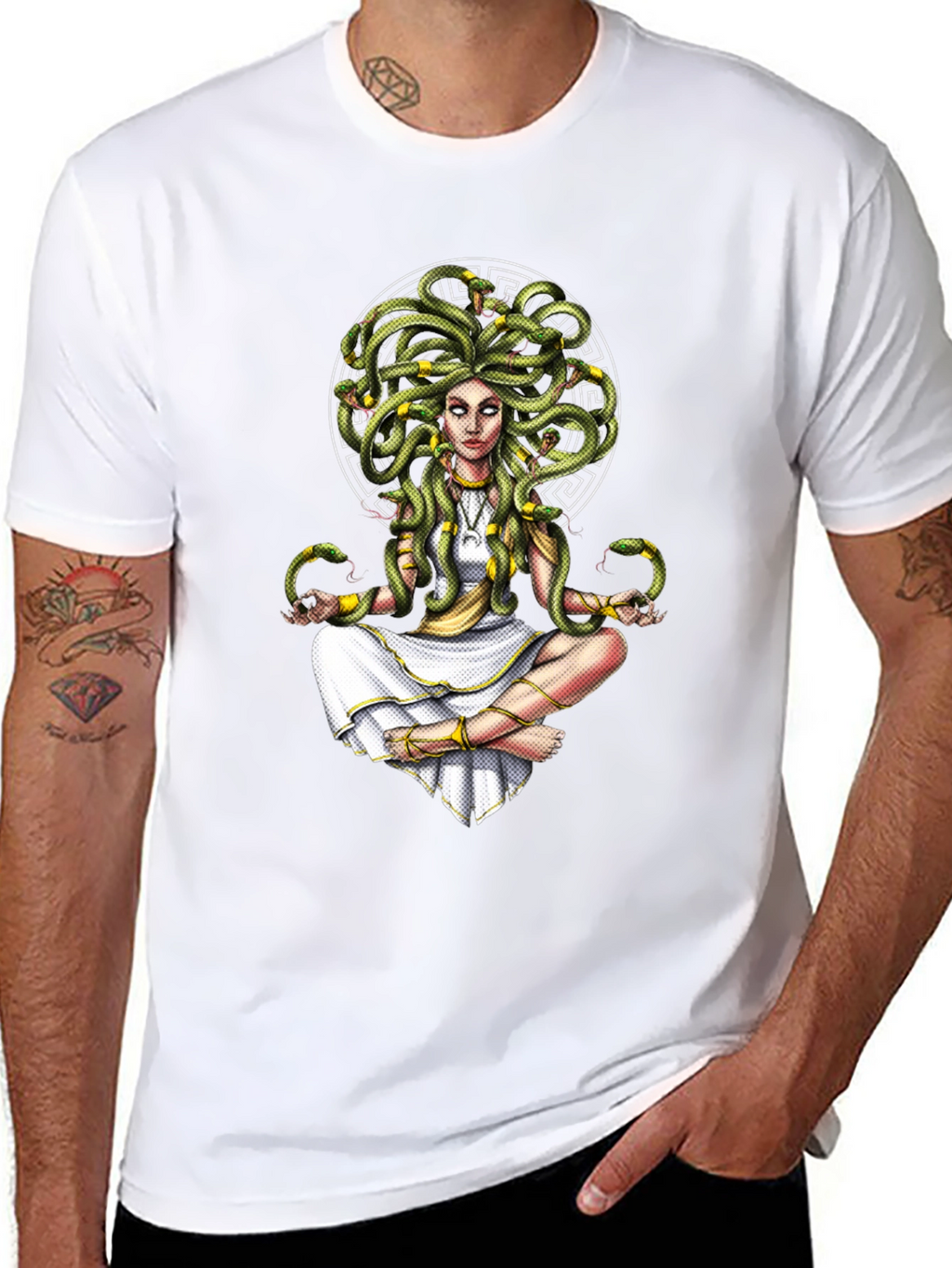 Medusa Graphic Tee - Serpent Hair Goddess Design