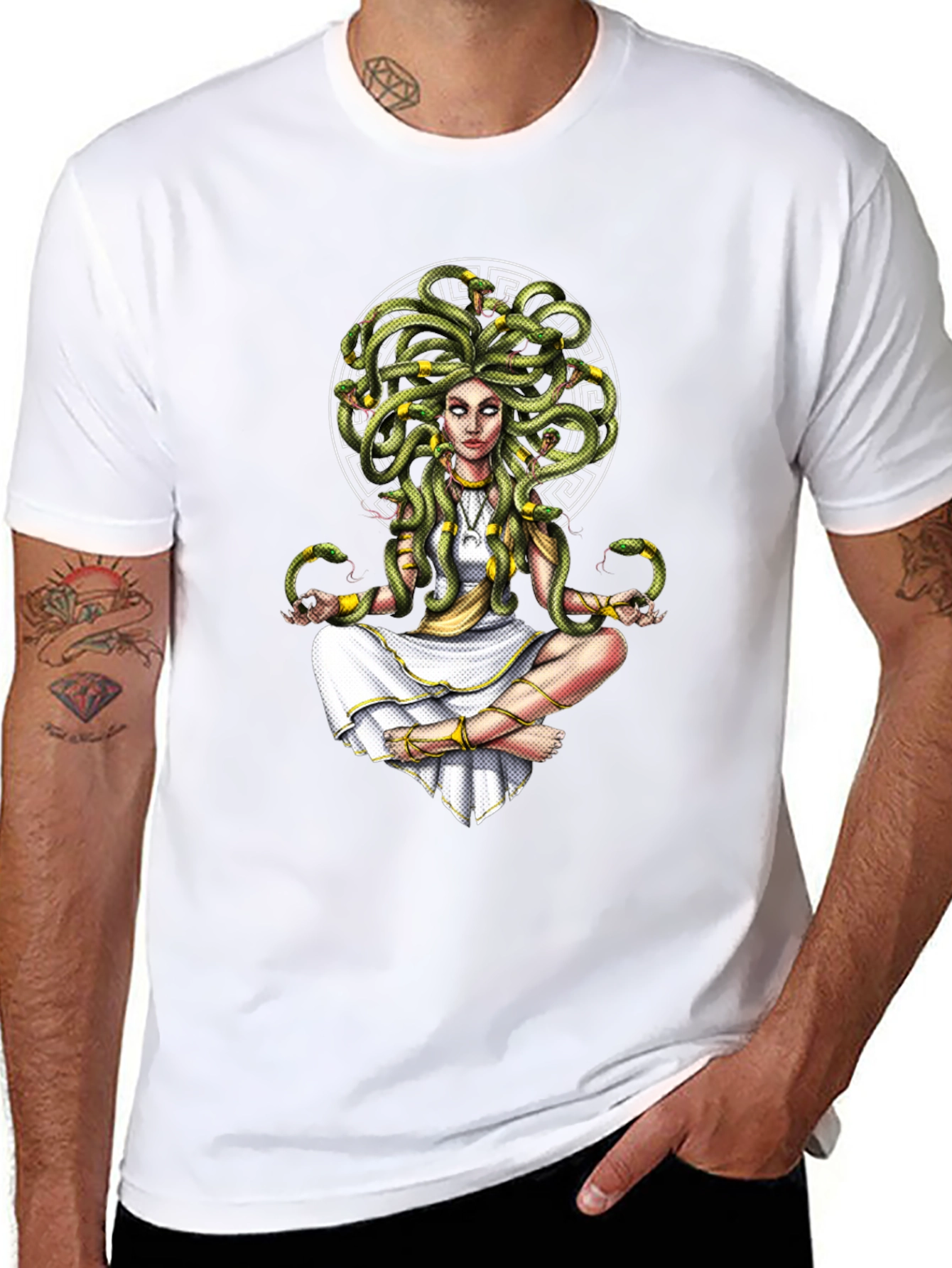 Medusa Graphic Tee - Serpent Hair Goddess Design