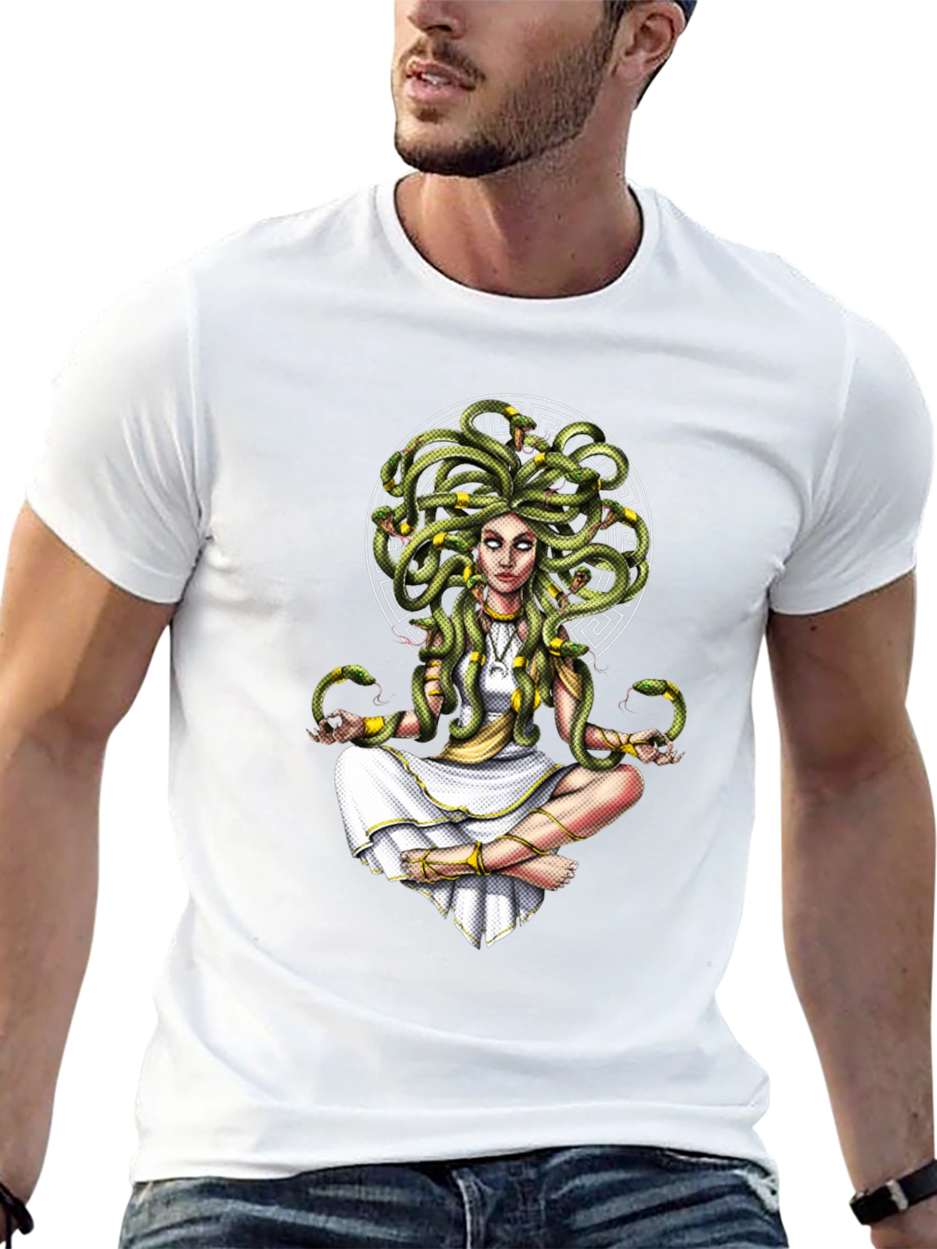 Medusa Graphic Tee - Serpent Hair Goddess Design