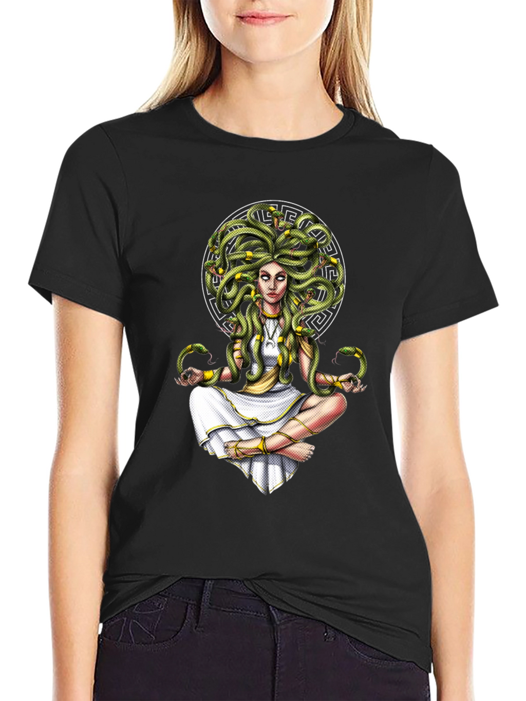 Medusa Graphic Tee - Serpent Hair Goddess Design