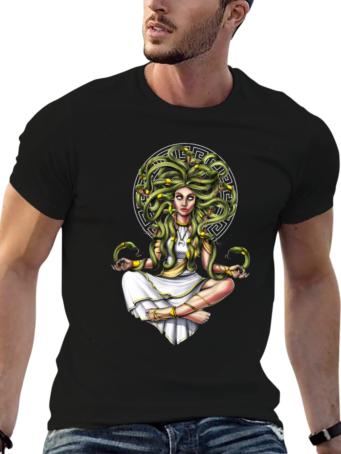 Medusa Graphic Tee - Serpent Hair Goddess Design