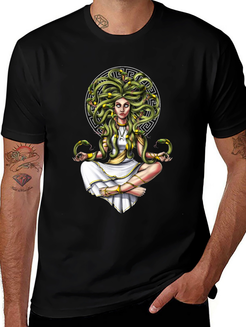 Medusa Graphic Tee - Serpent Hair Goddess Design