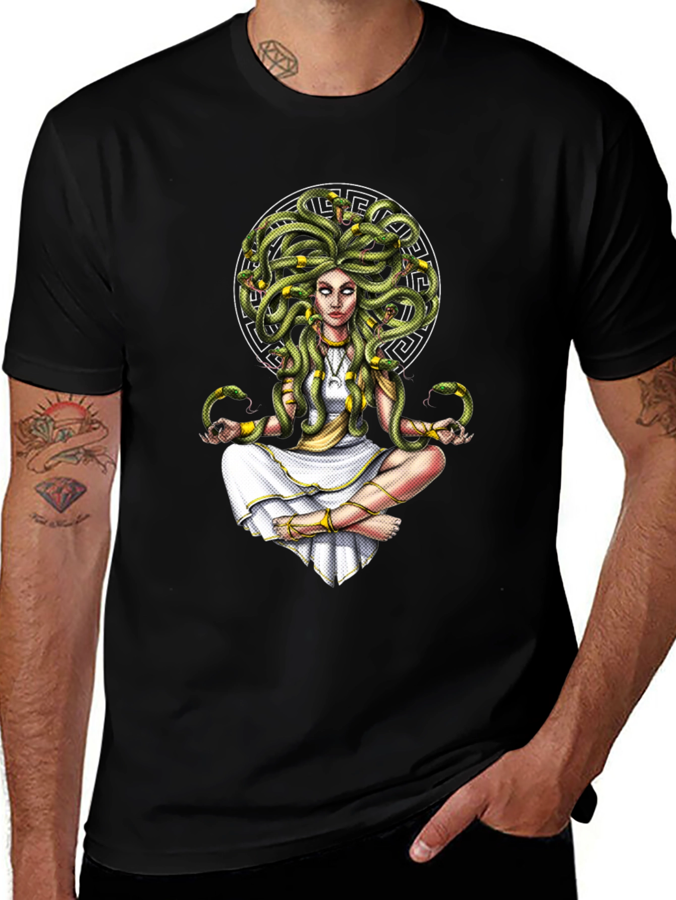 Medusa Graphic Tee - Serpent Hair Goddess Design