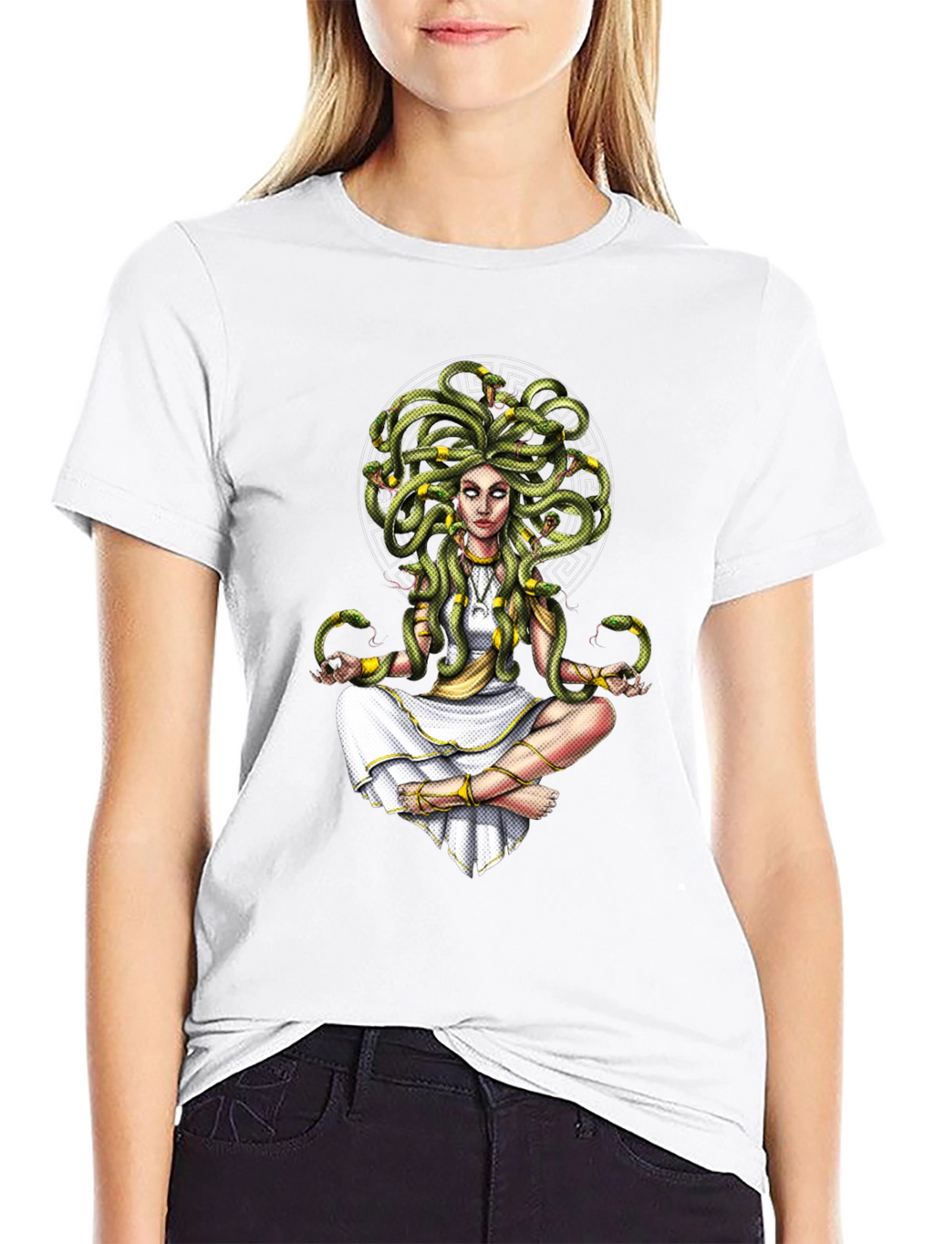Medusa Graphic Tee - Serpent Hair Goddess Design
