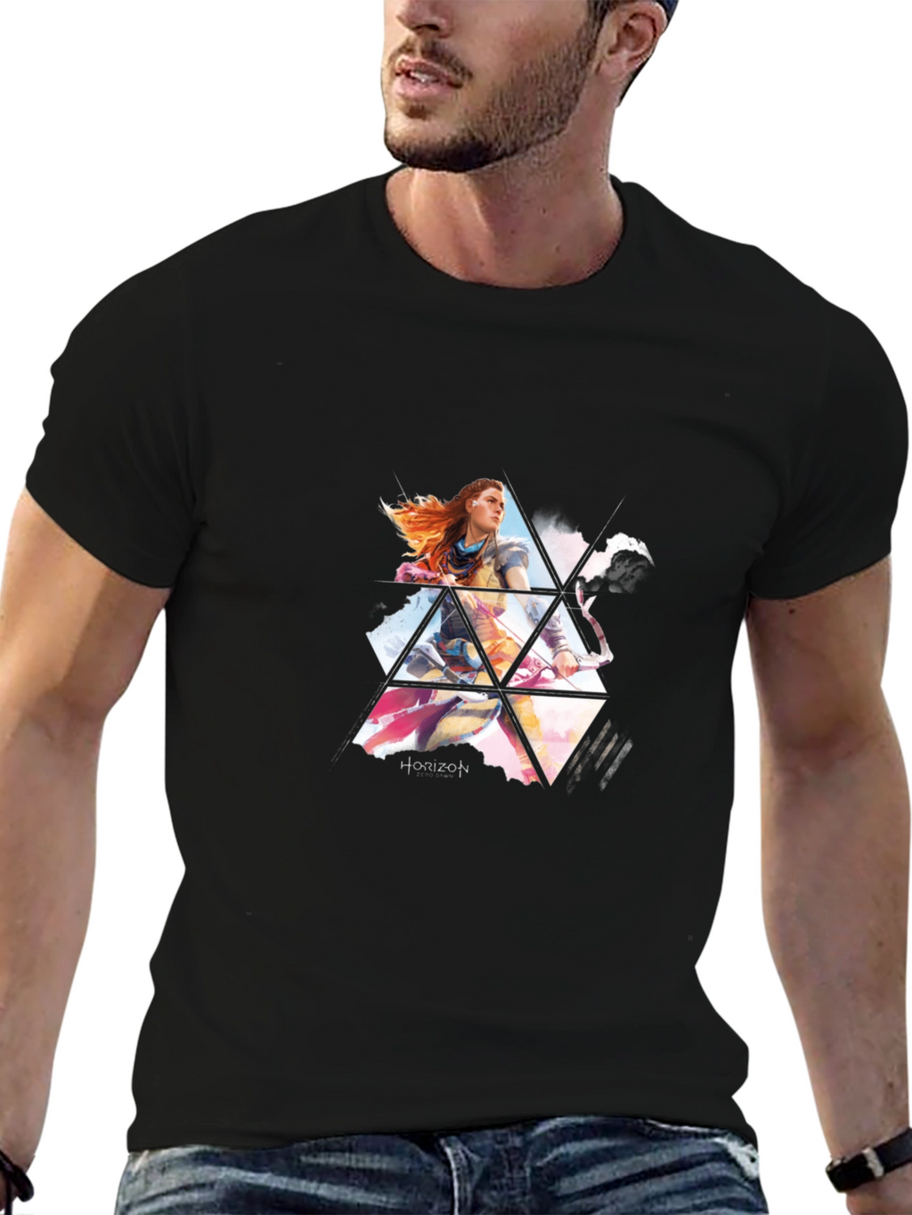 Horizon Forbidden West Mens Black T-Shirt