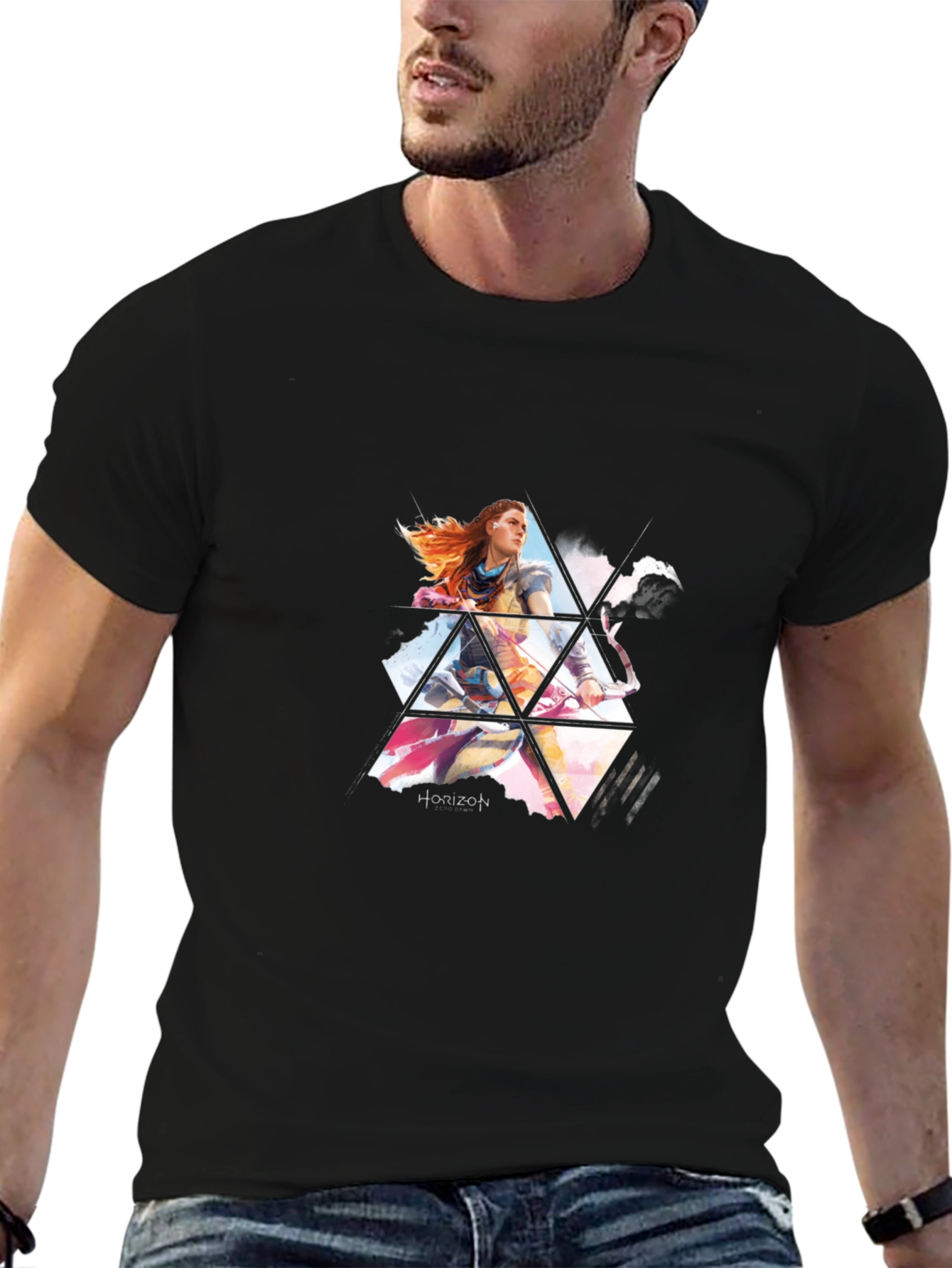Horizon Forbidden West Mens Black T-Shirt