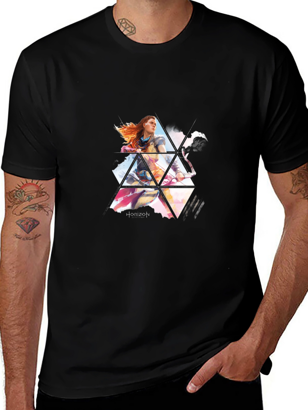 Horizon Forbidden West Mens Black T-Shirt