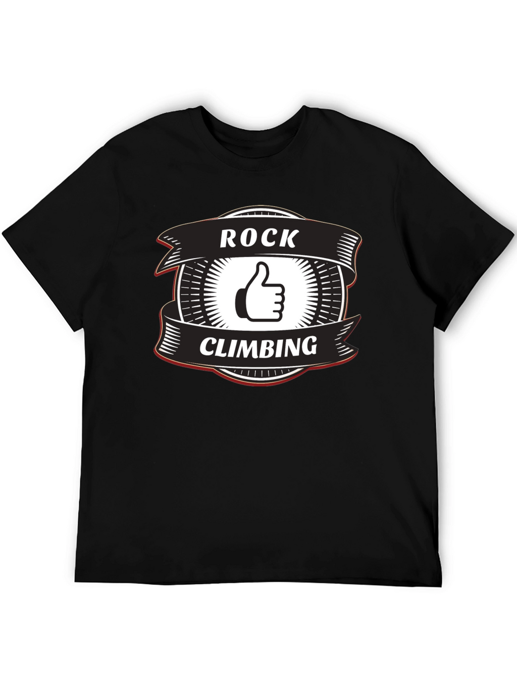 Rock Climbing Thumbs Up Graphic Tee - Black