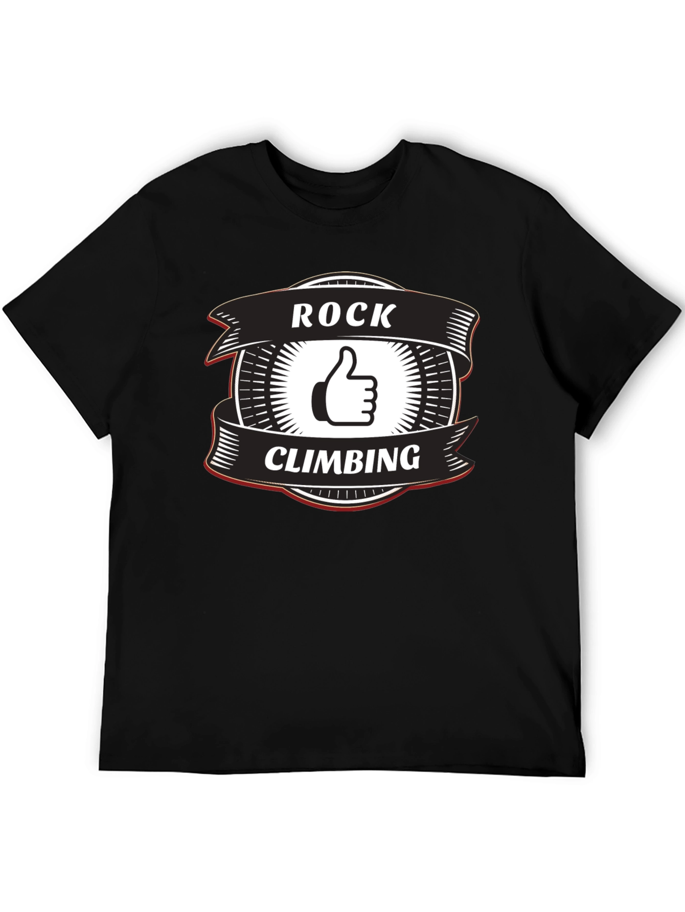 Rock Climbing Thumbs Up Graphic Tee - Black