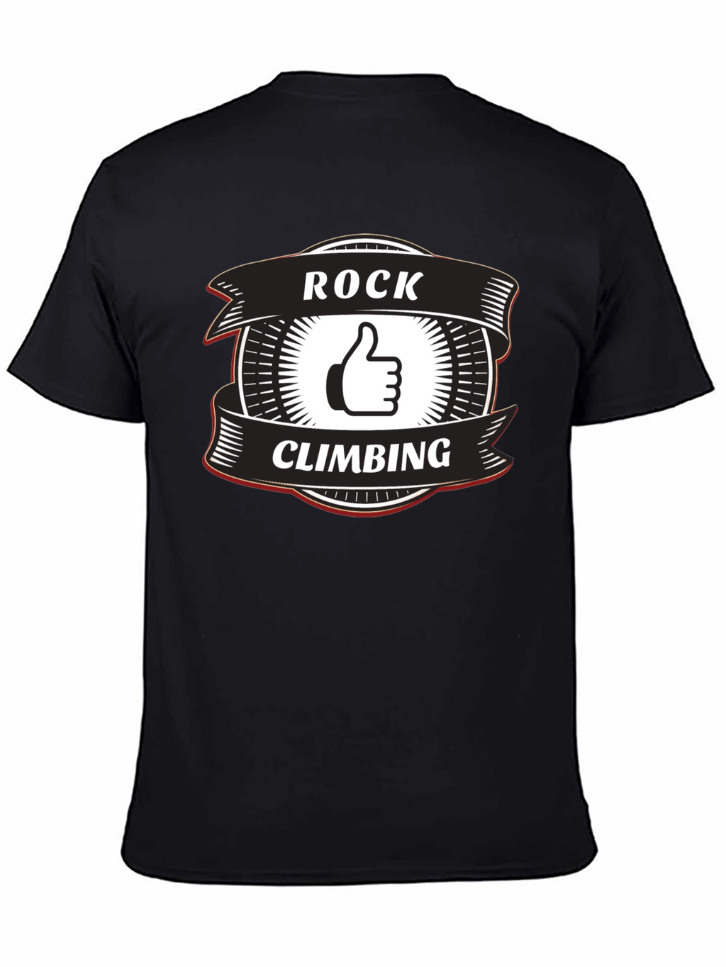 Rock Climbing Thumbs Up Graphic Tee - Black