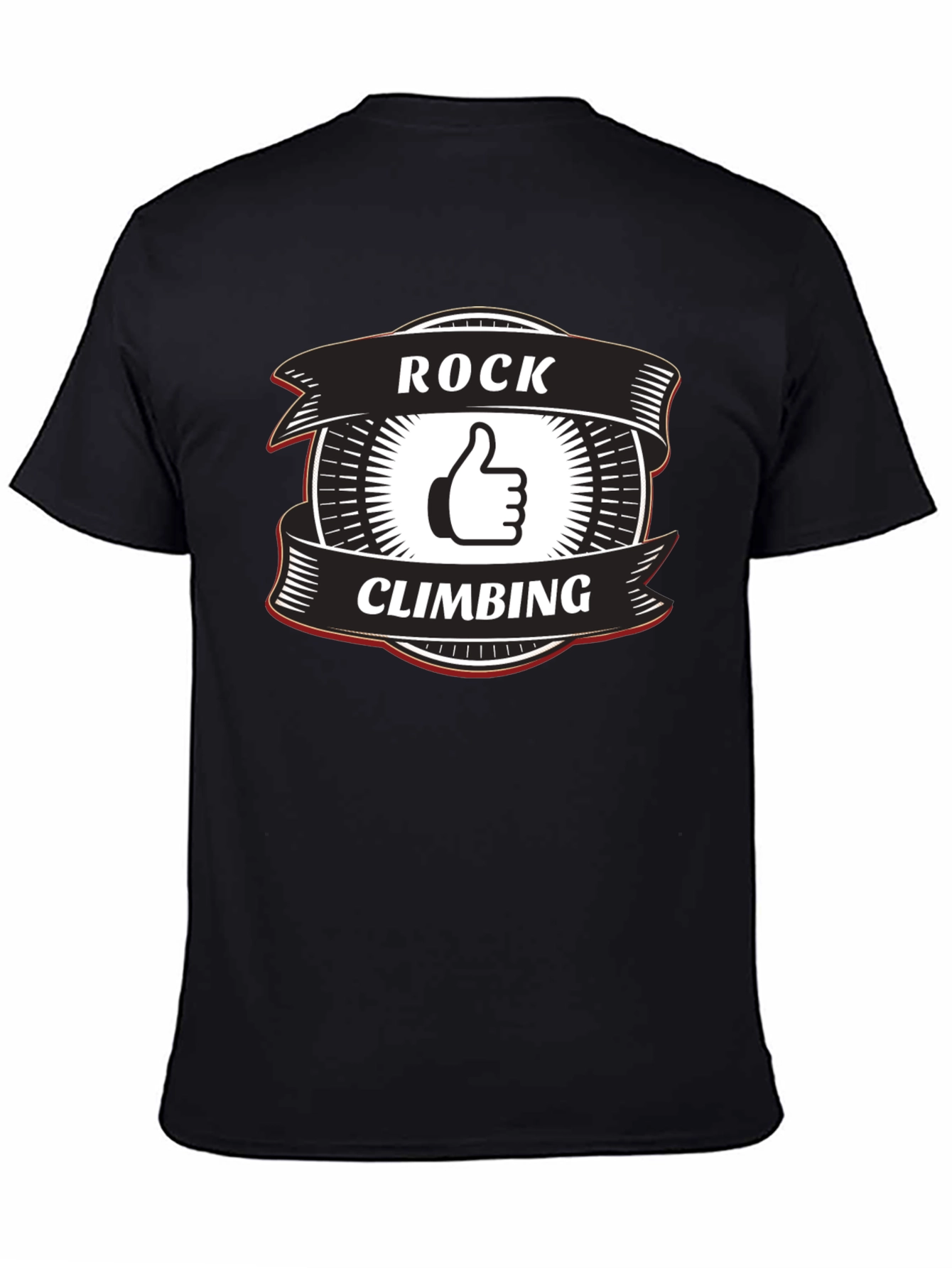 Rock Climbing Thumbs Up Graphic Tee - Black