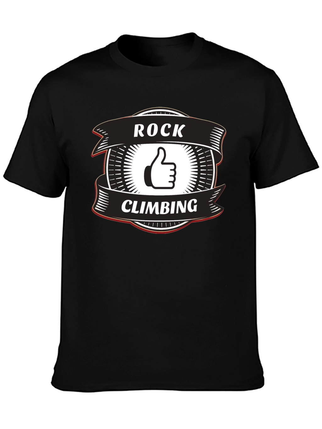 Rock Climbing Thumbs Up Graphic Tee - Black