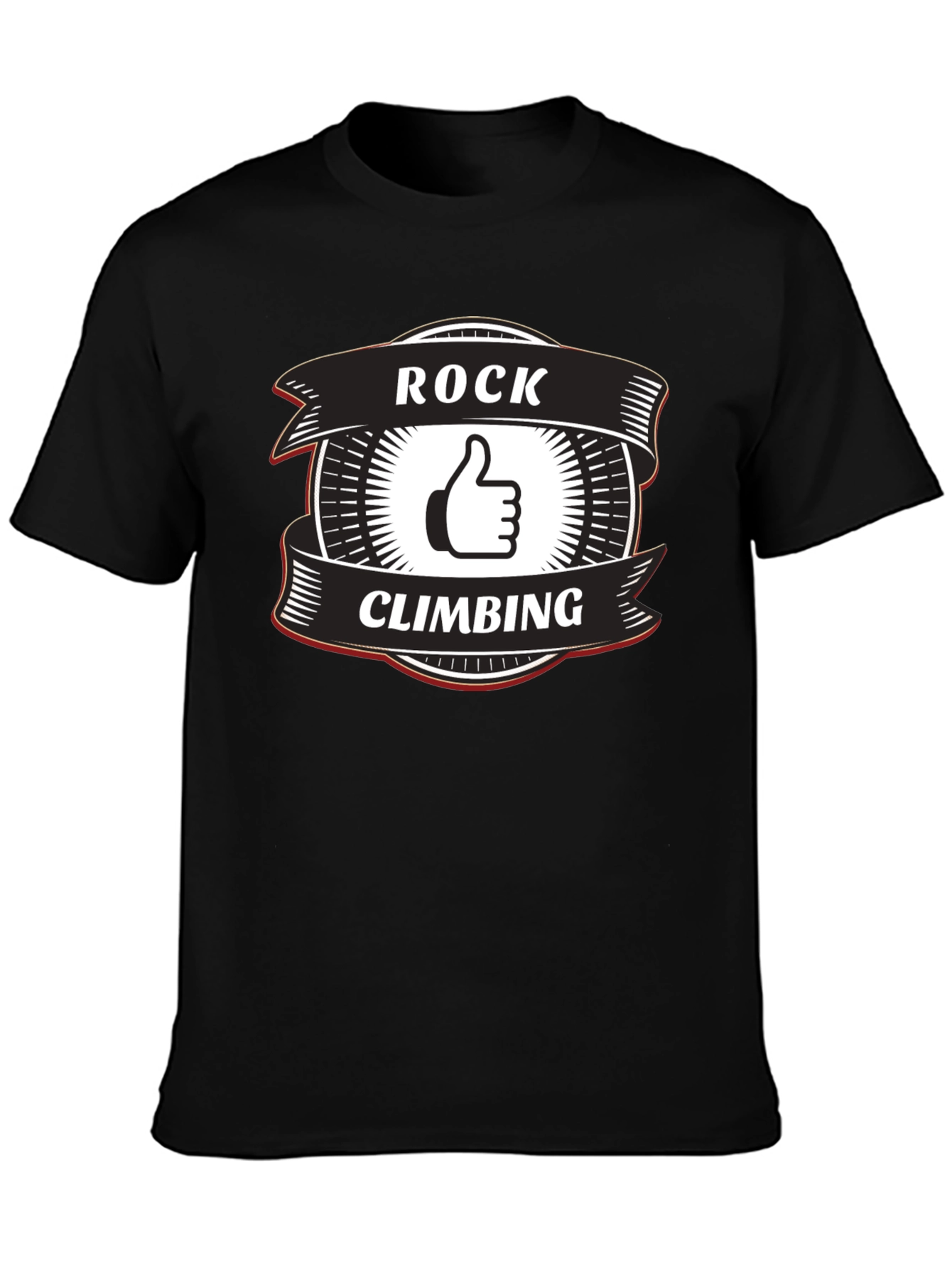 Rock Climbing Thumbs Up Graphic Tee - Black