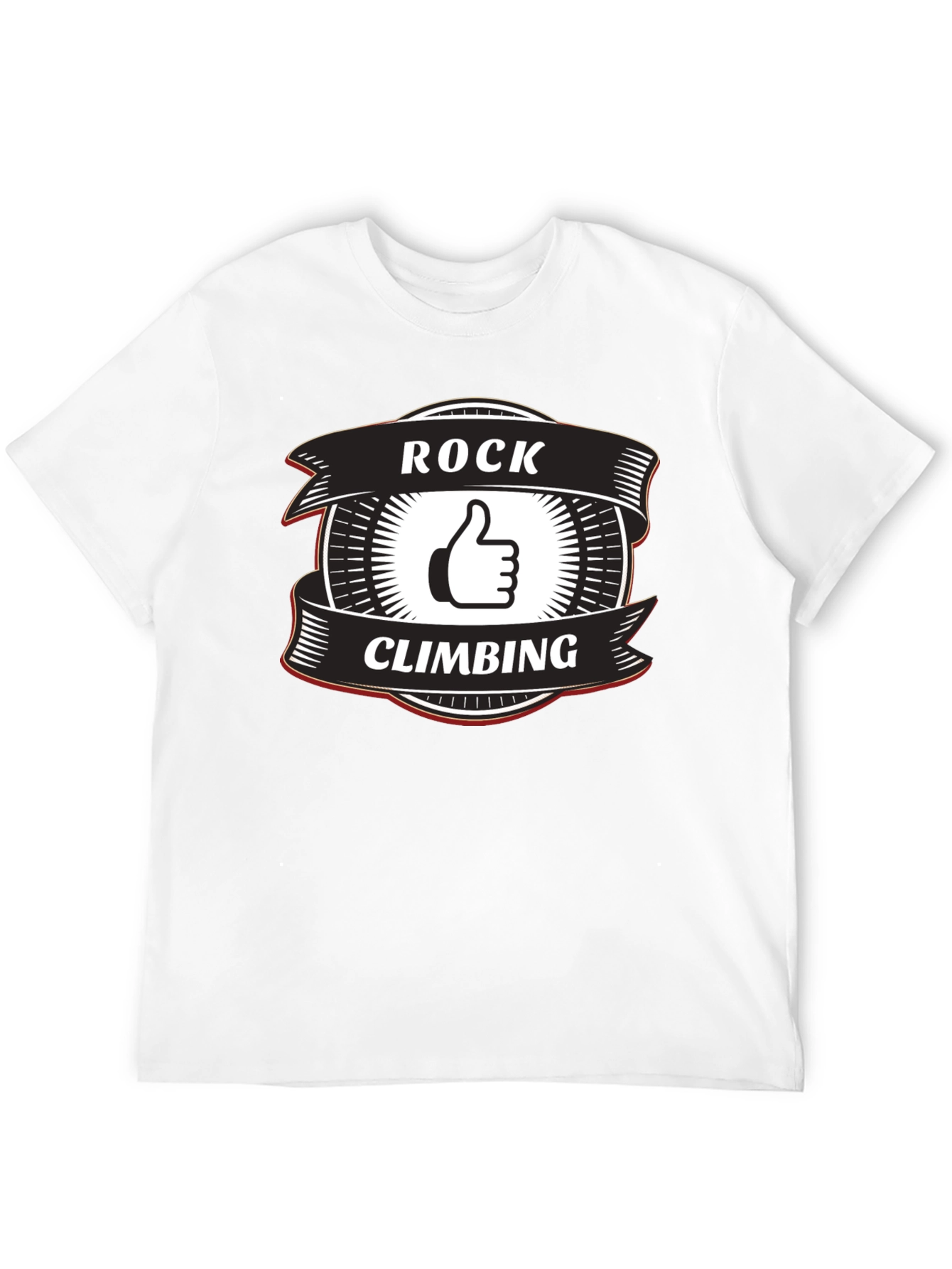 Rock Climbing Thumbs Up Graphic Tee - Black