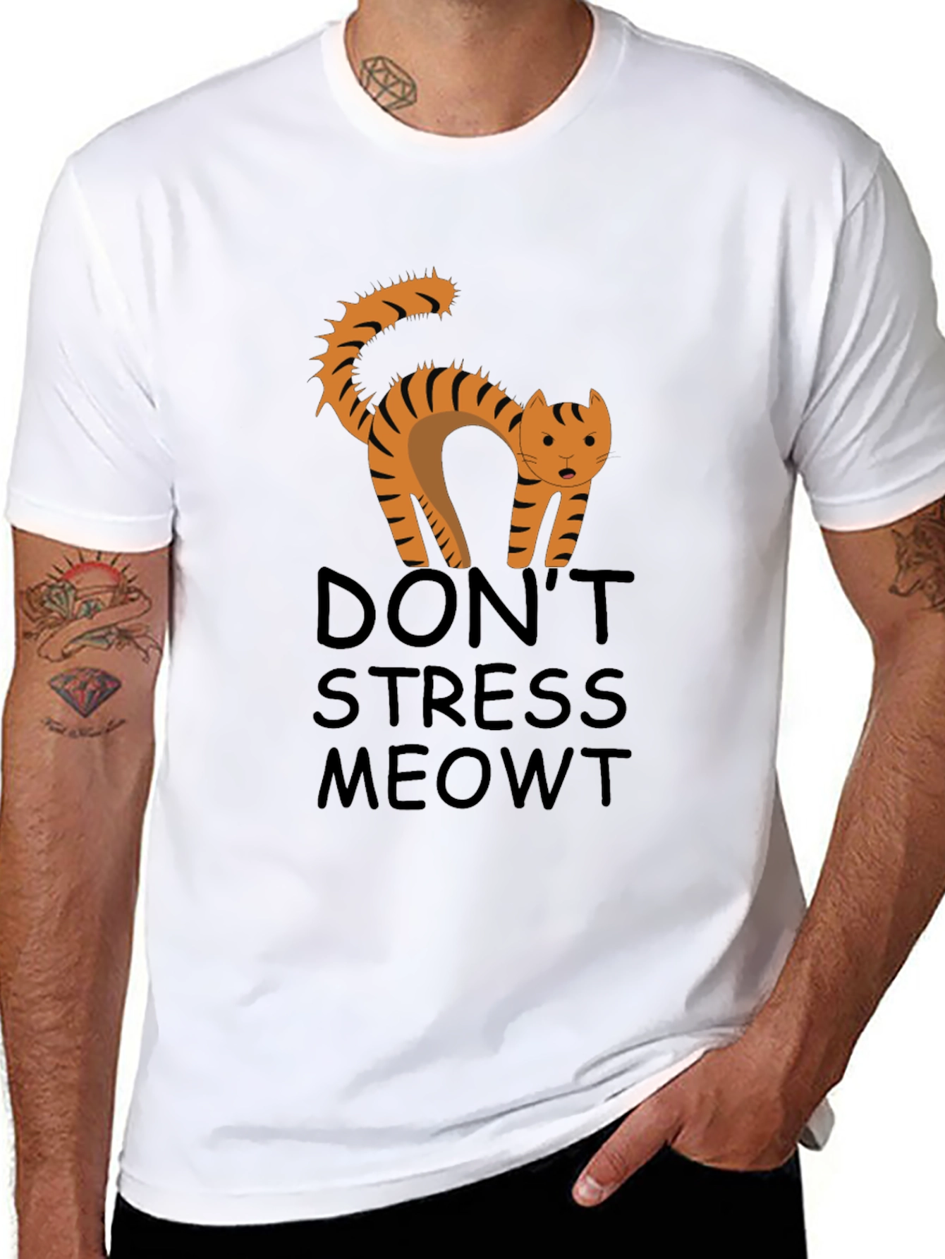 Dont Stress Meowt Black Graphic Tee