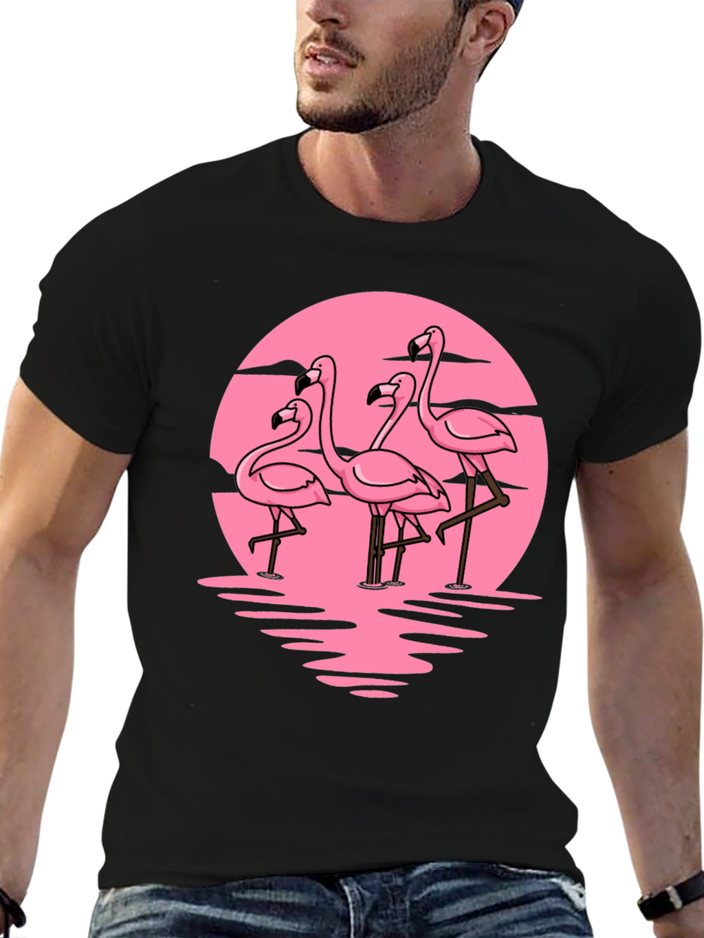 Flamingo Sunset Graphic Tee - Tropical Vibes
