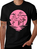 Flamingo Sunset Graphic Tee - Tropical Vibes