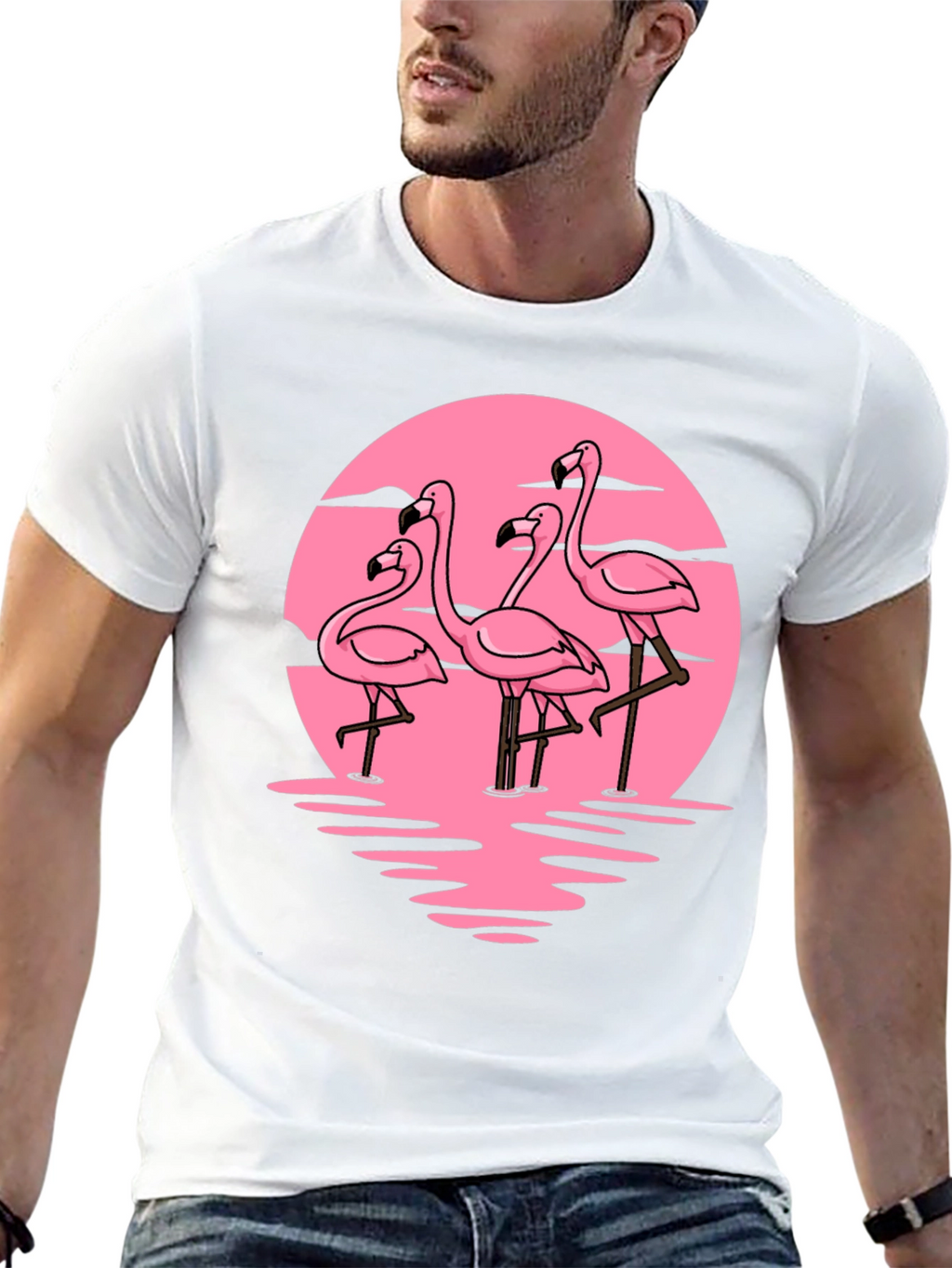 Flamingo Sunset Graphic Tee - Tropical Vibes