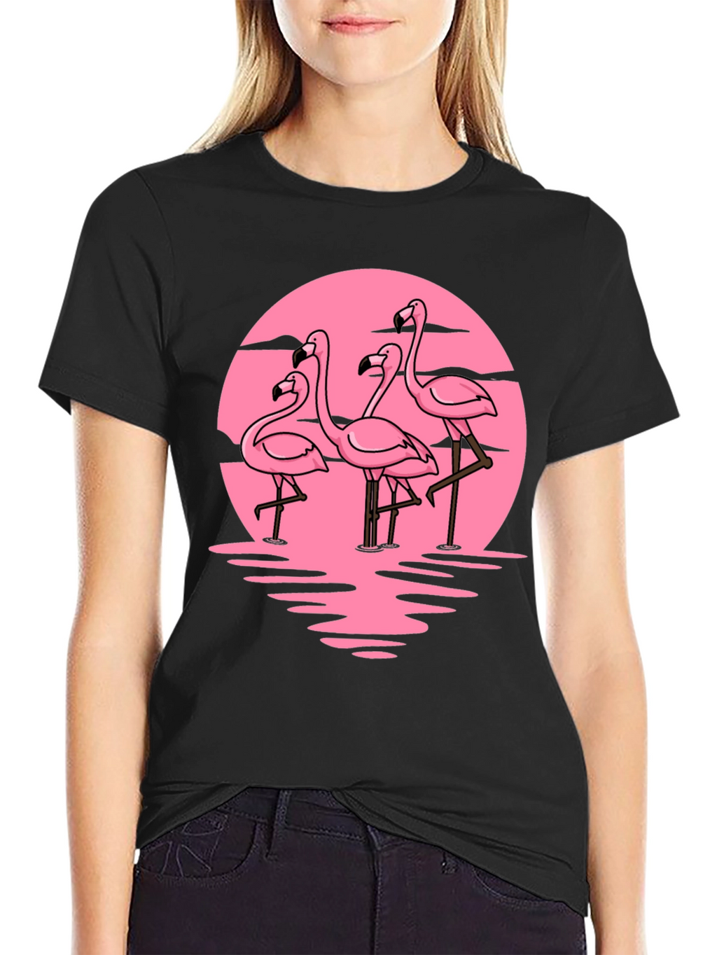 Flamingo Sunset Graphic Tee - Tropical Vibes