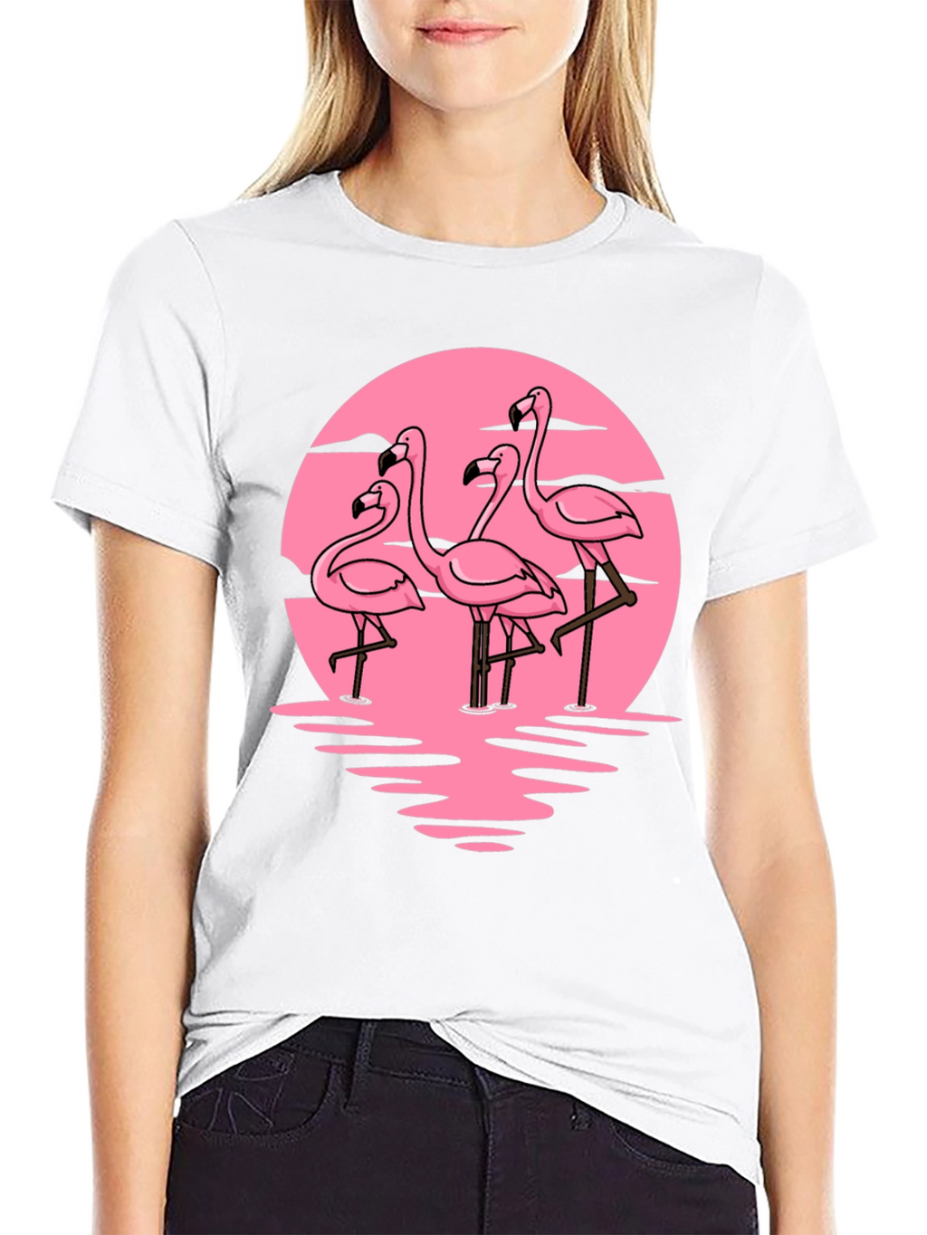 Flamingo Sunset Graphic Tee - Tropical Vibes