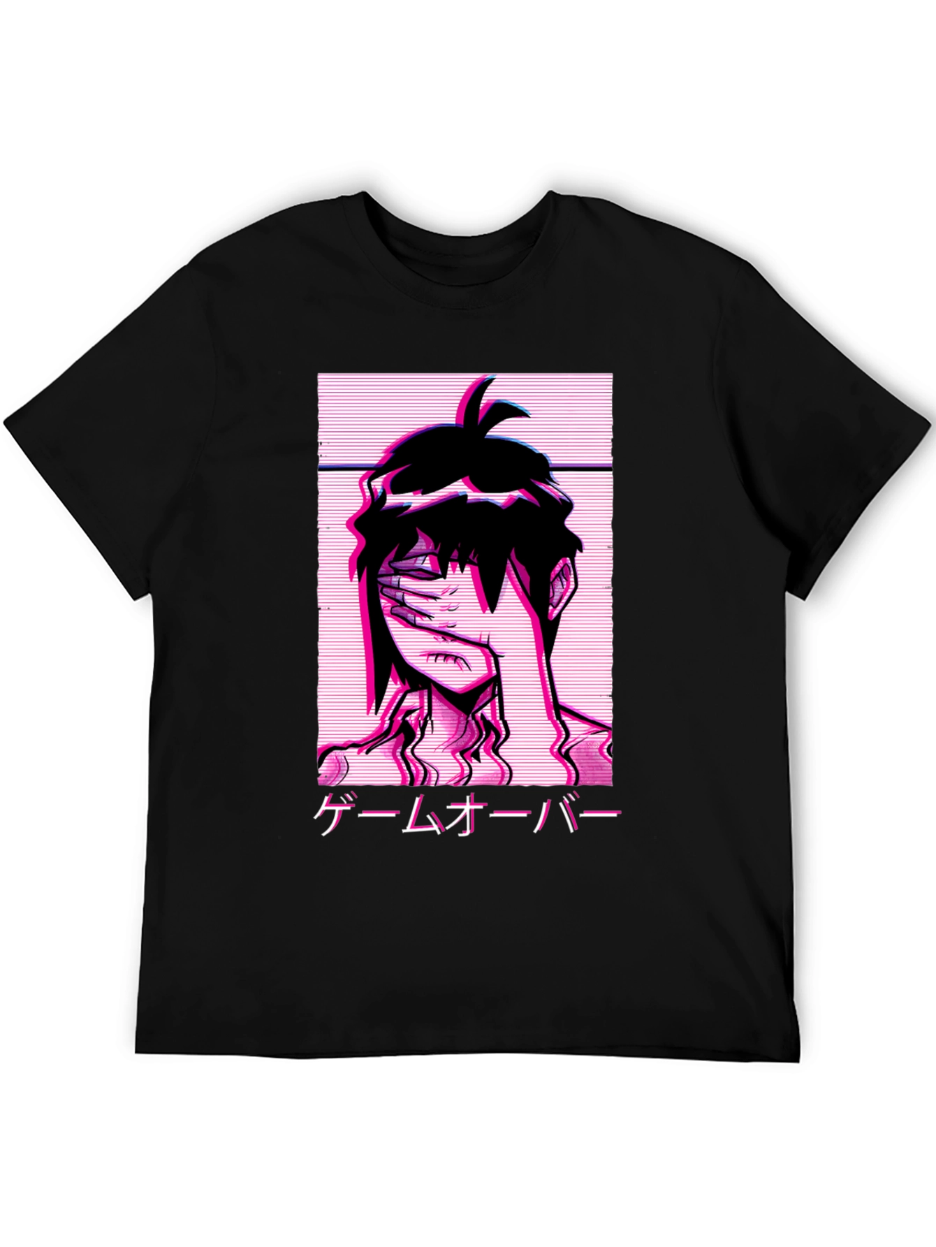 Game Over Vaporwave Anime Graphic Tee