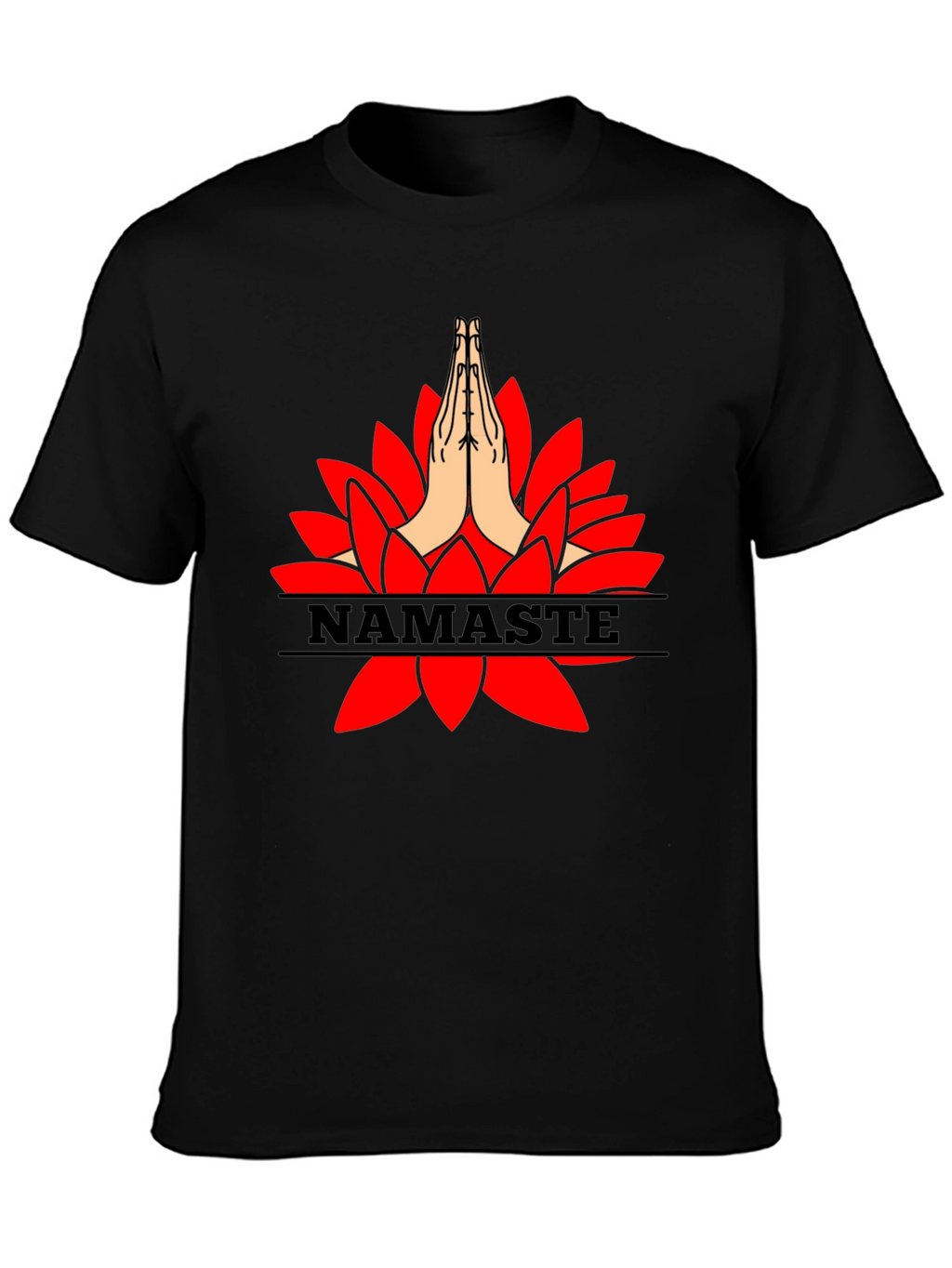 Namaste Graphic Tee - Red Lotus Black Shirt