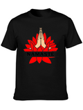 Namaste Graphic Tee - Red Lotus Black Shirt